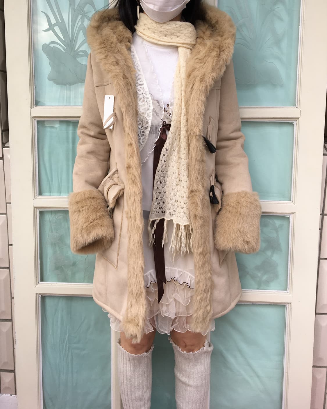 Fake fur duffle button hood coat 상품이미지9
