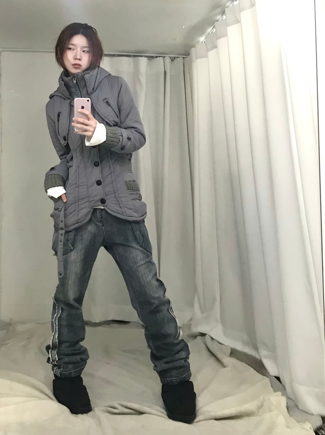 빈티지 코르티스깔 그레이 힙합 코디 세트 상품이미지3