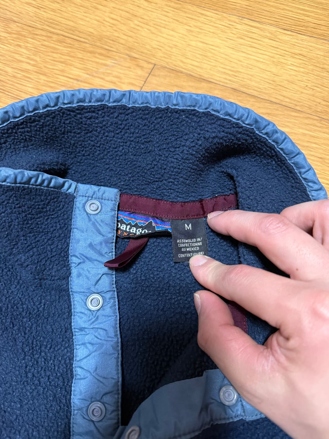 M 파타고니아 빈티지 신칠라 네이비 포켓 그레이 상품이미지4