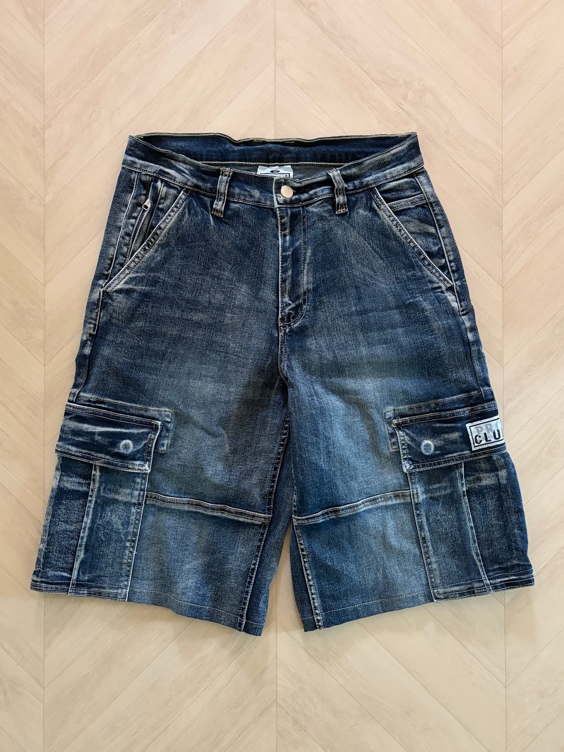 PRO CLUB BAGGY FIT DENIM CARGO PANTS 상품이미지1
