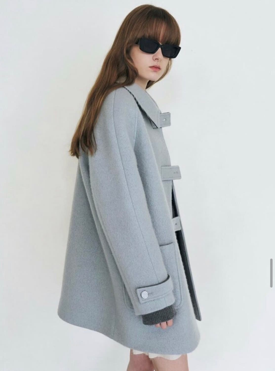 마론에디션 블루 부클 하프코트 상품이미지2