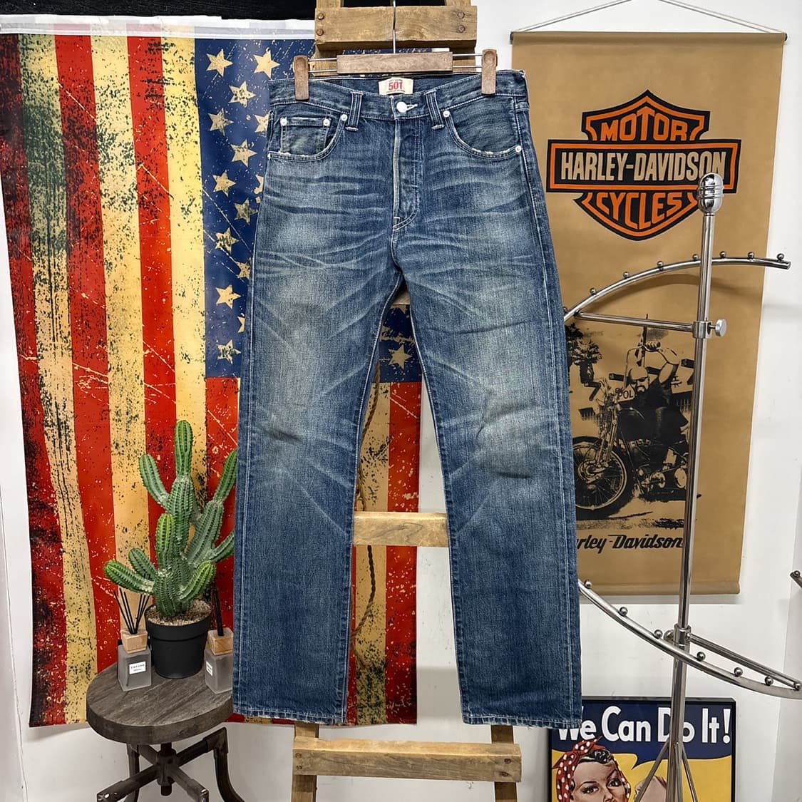 00s 리바이스 오리지널 501 빈티지 페이딩 데님팬츠 N943   상품이미지1