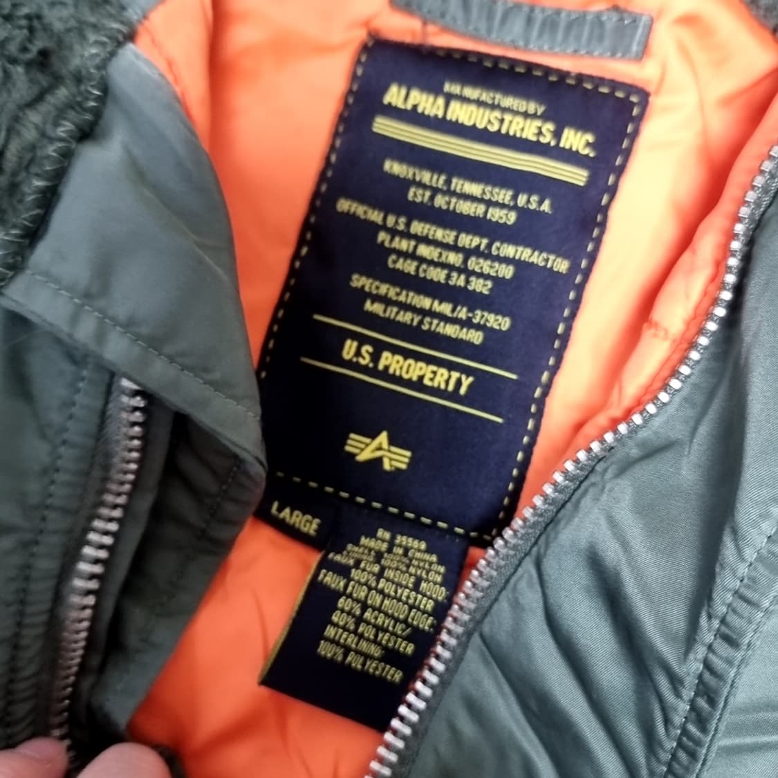 USA 알파인더스트리 N3B 패딩 야상 그린(100-105) 상품이미지3