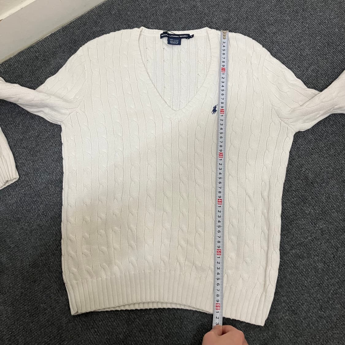 60 폴로 브이넥 니트 화이트 상품이미지7
