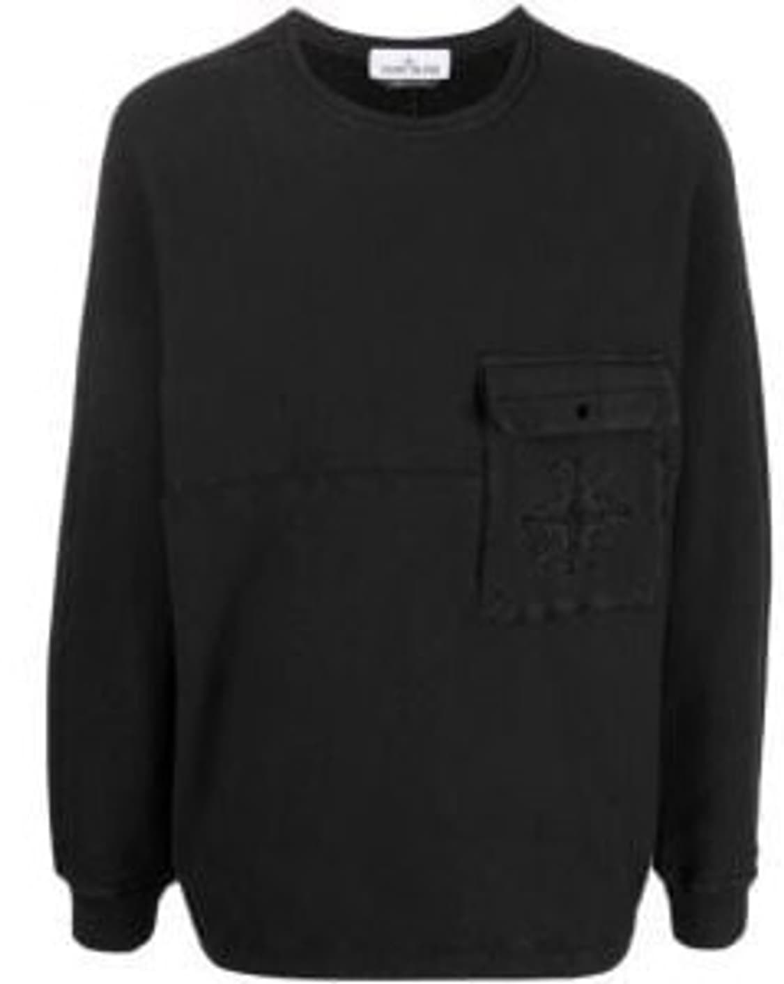 스톤아일랜드 다이아고날 스트레치 프렌치 테리 가먼트 다이드 크루 블랙 상품이미지7