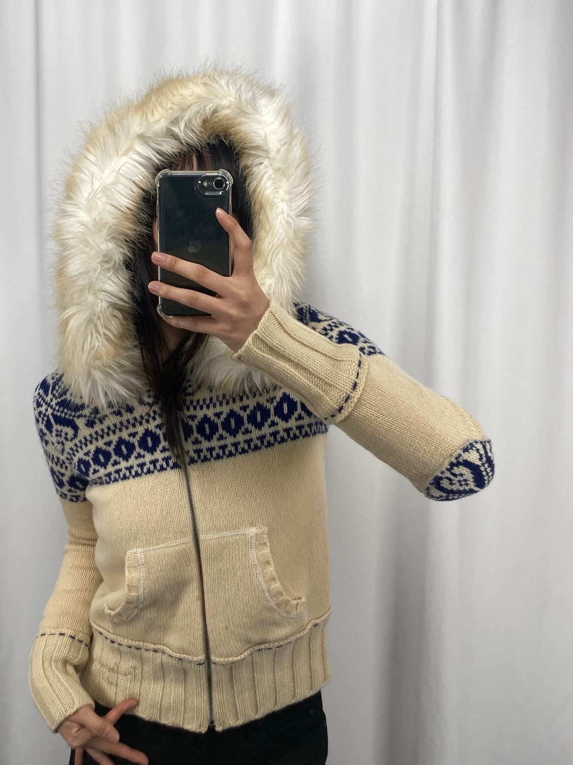 폴로 진스 노르딕 퍼 니트 후드집업 상품이미지2