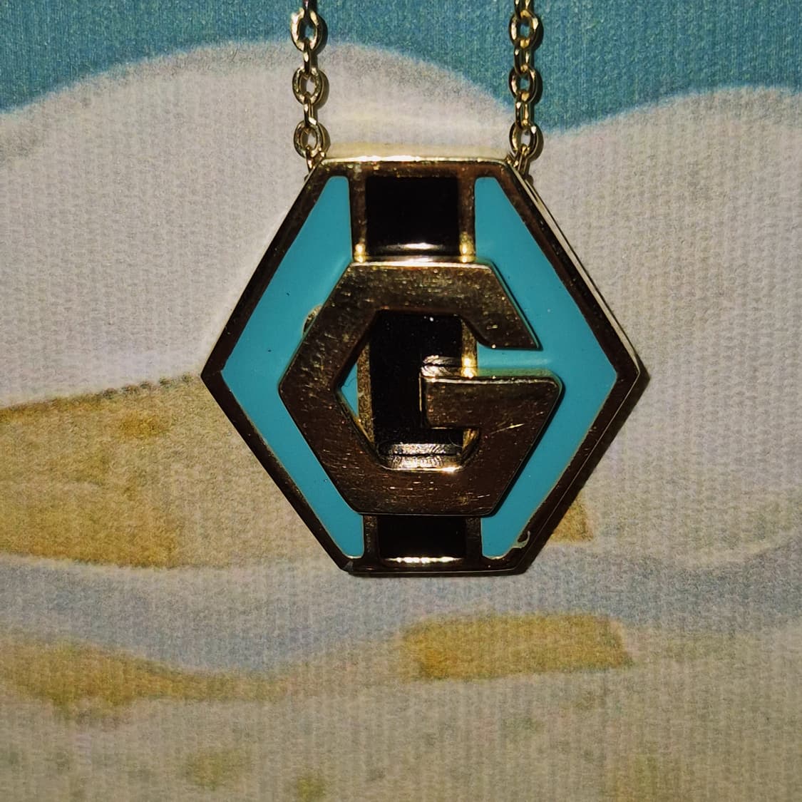 77s 프랑스 지방시 비쥬 육각 인레이 목걸이 상품이미지6