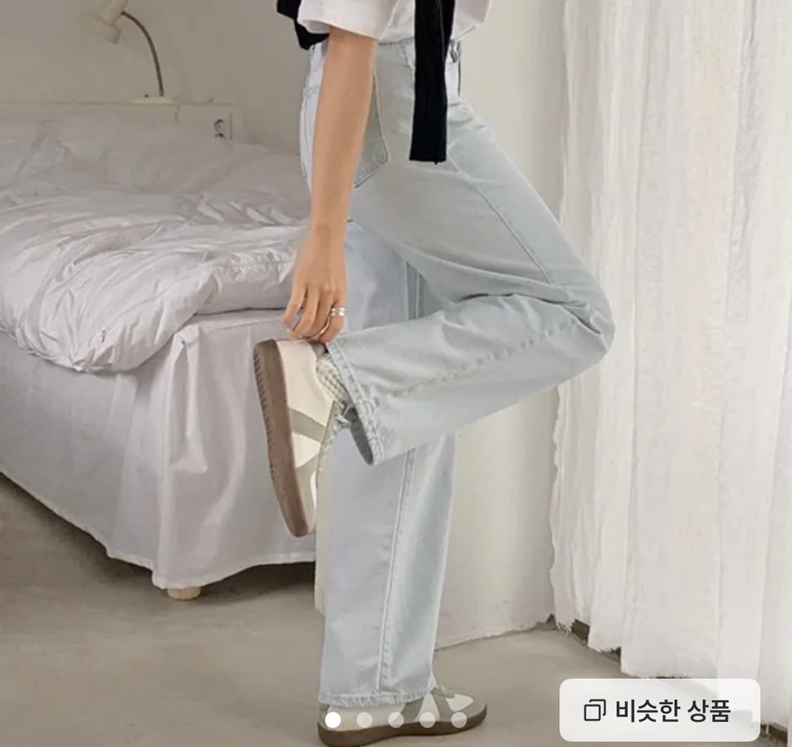 아이스연청 데님 세미 와이드 팬츠 상품이미지3