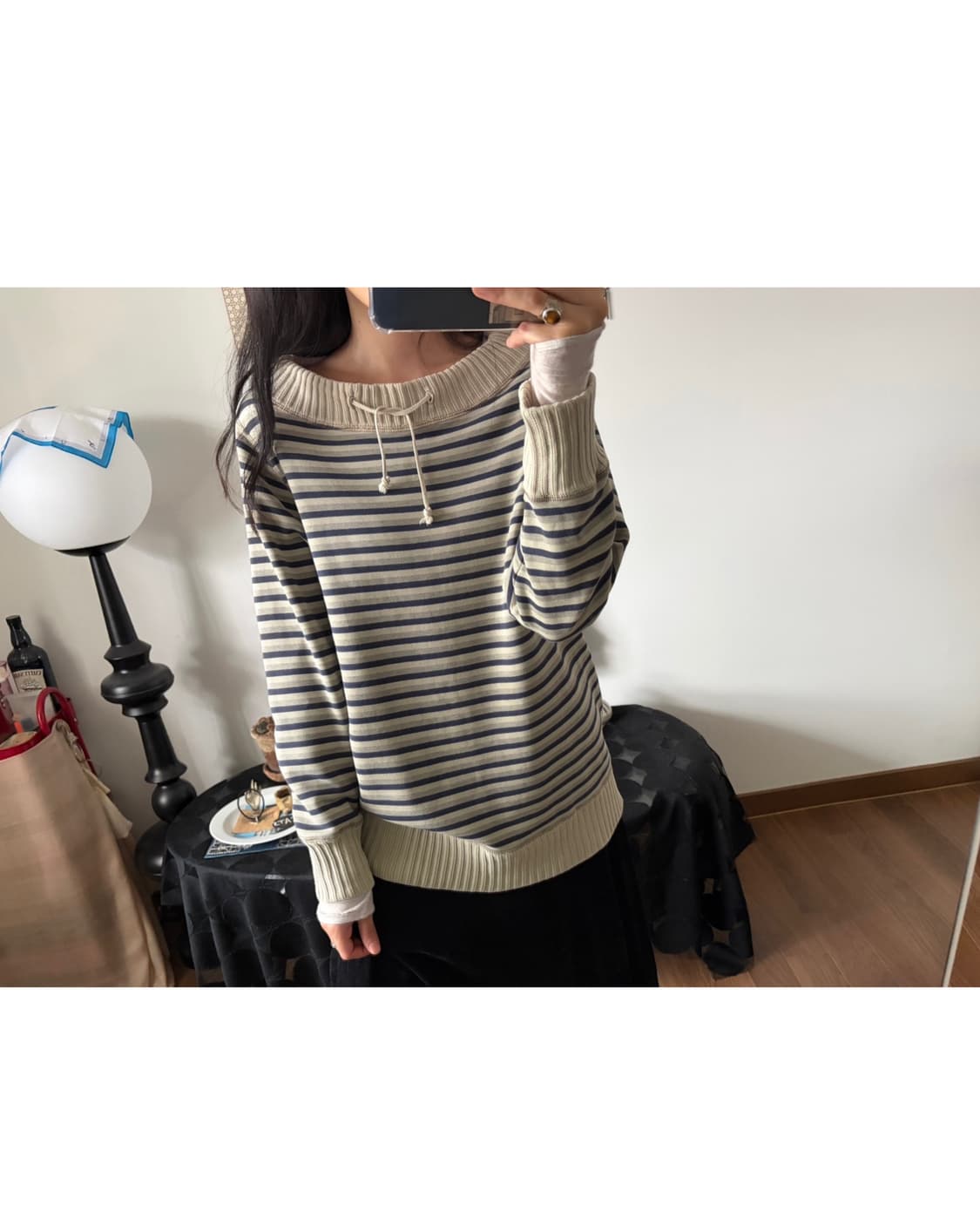 stripe patterned cotton top 상품이미지3