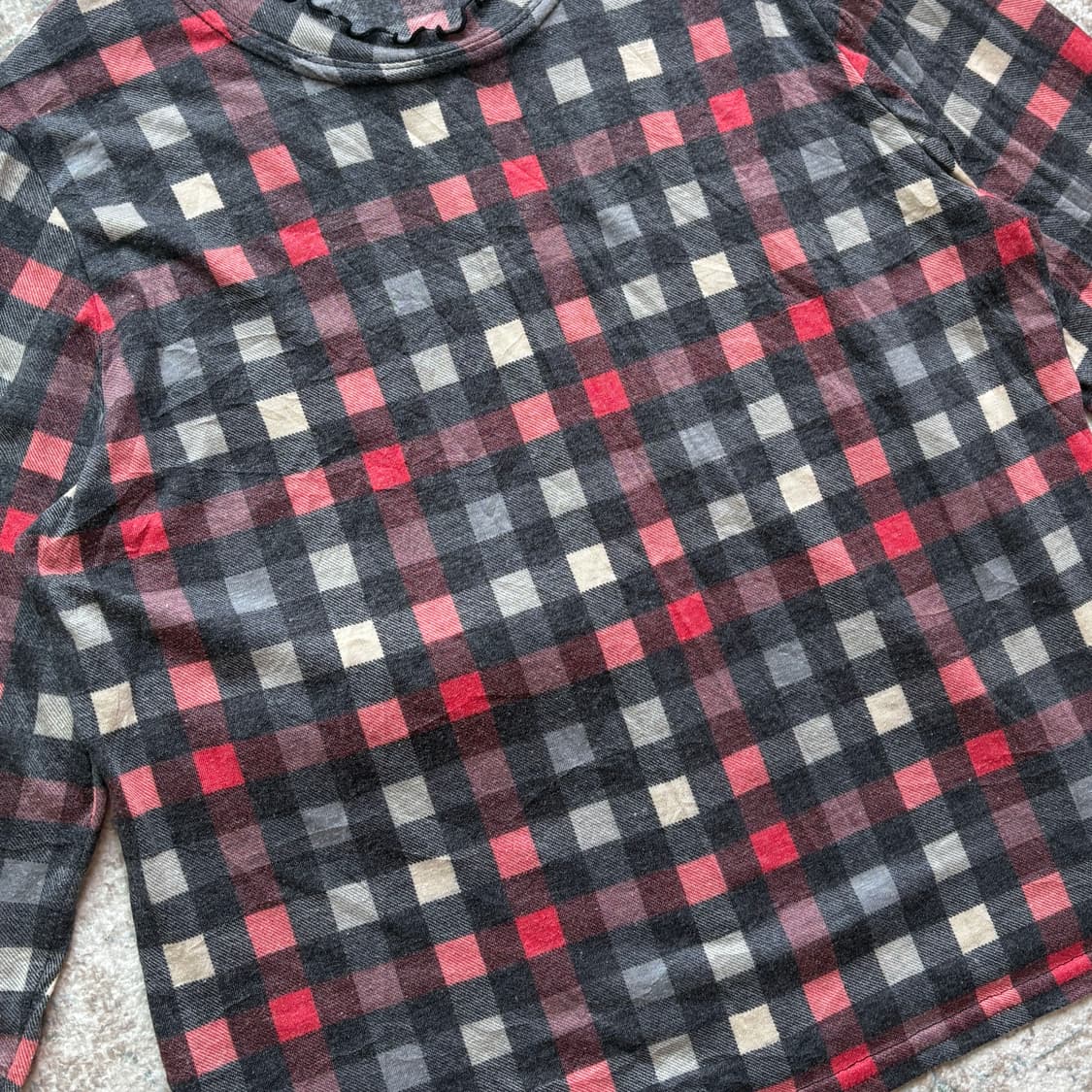Plaid Lettuce Trim Top 상품이미지2