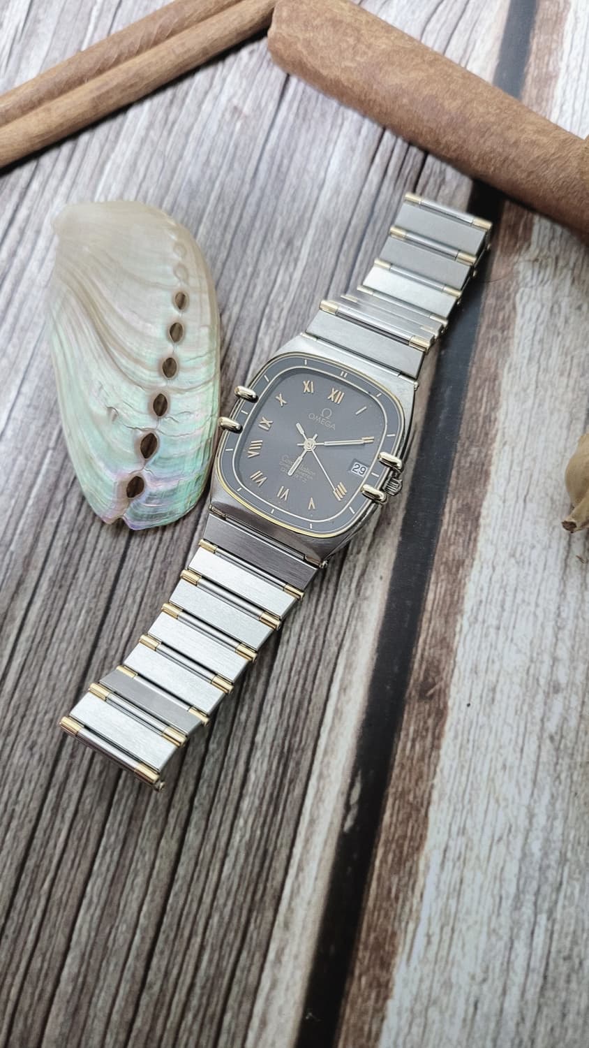 정품 오메가 컨스틸레이션 남여공용 18k 콤비 하프바 쿼츠시계 상품이미지5