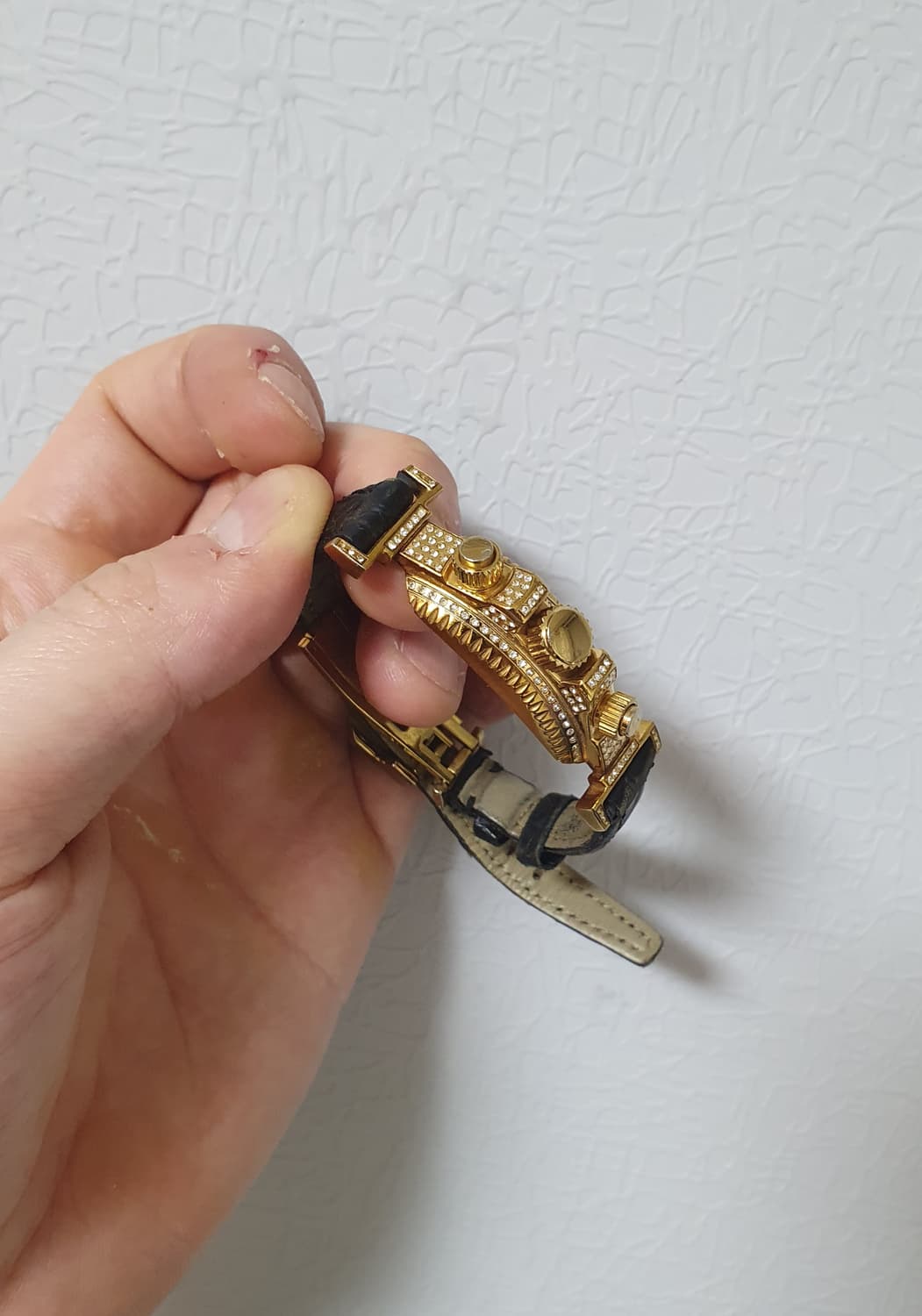 드바스크 악어가죽+스와로브스키 OG 유광골드 블랙)정품 상품이미지2