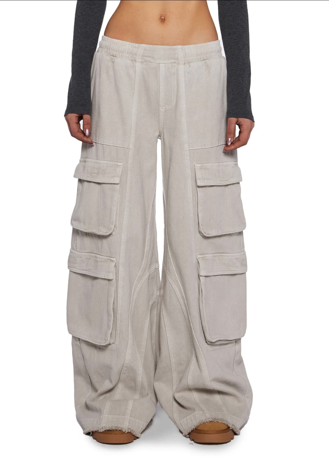 Low wide cargo pants 로우라이즈 와이드 카고 팬츠 상품이미지2