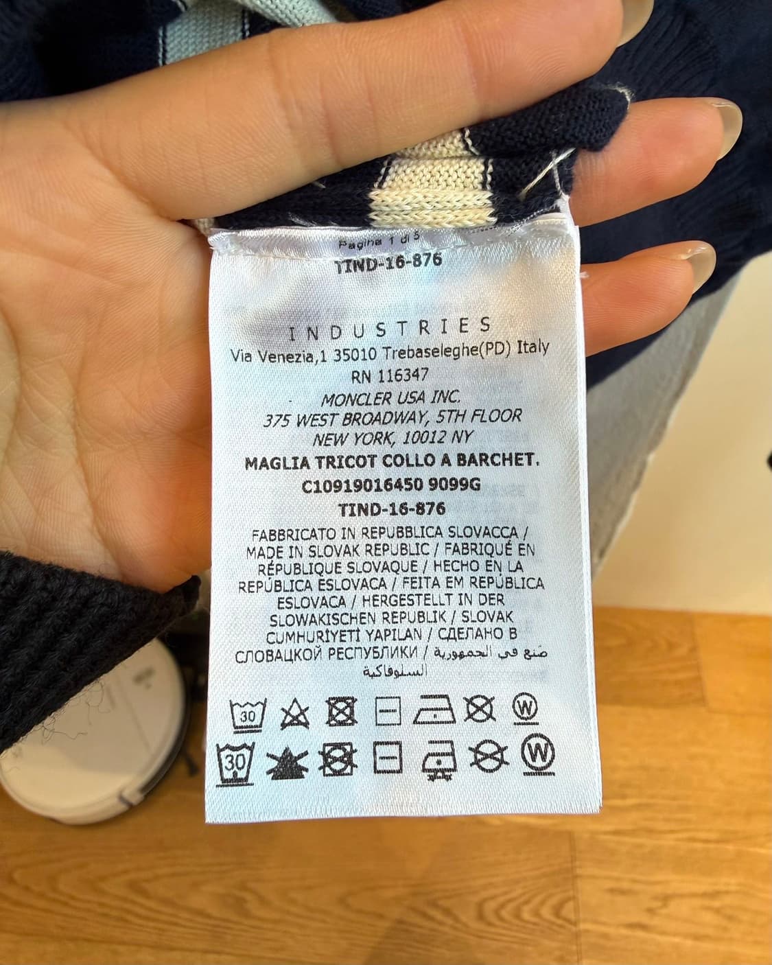 몽클레르 네이비 스트라이프 크루넥 니트  상품이미지9