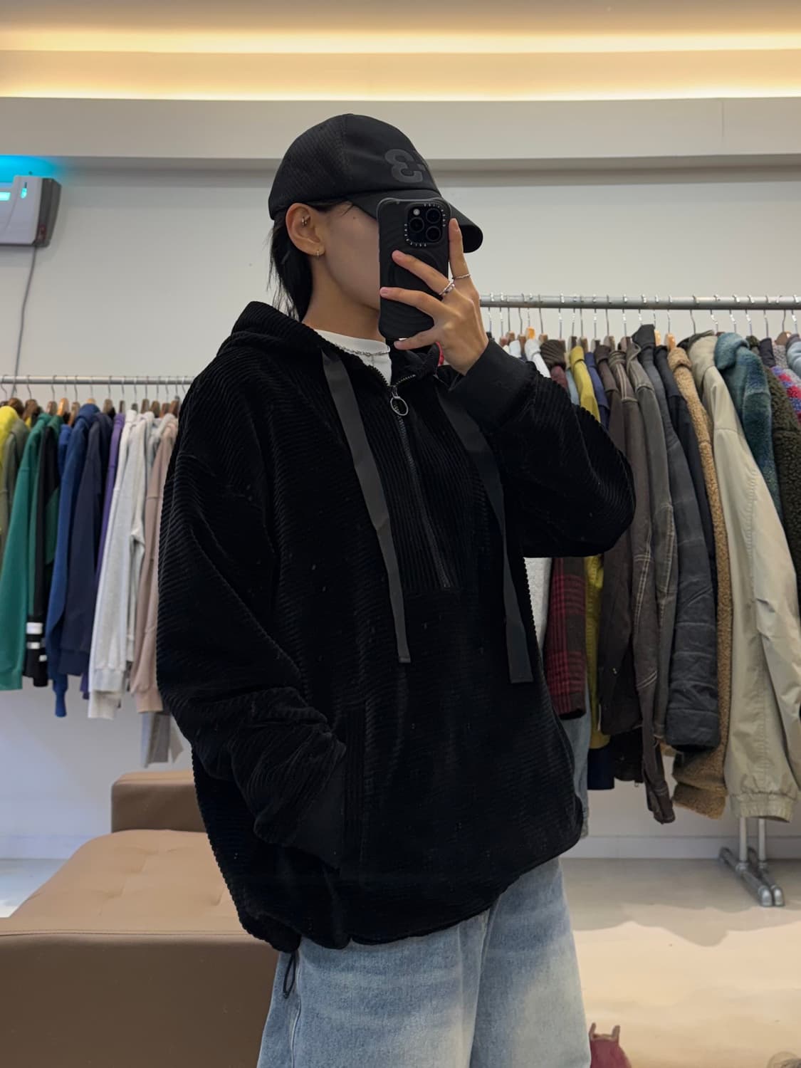 솔리드옴므 코듀로이 반집업 후드티 상품이미지7