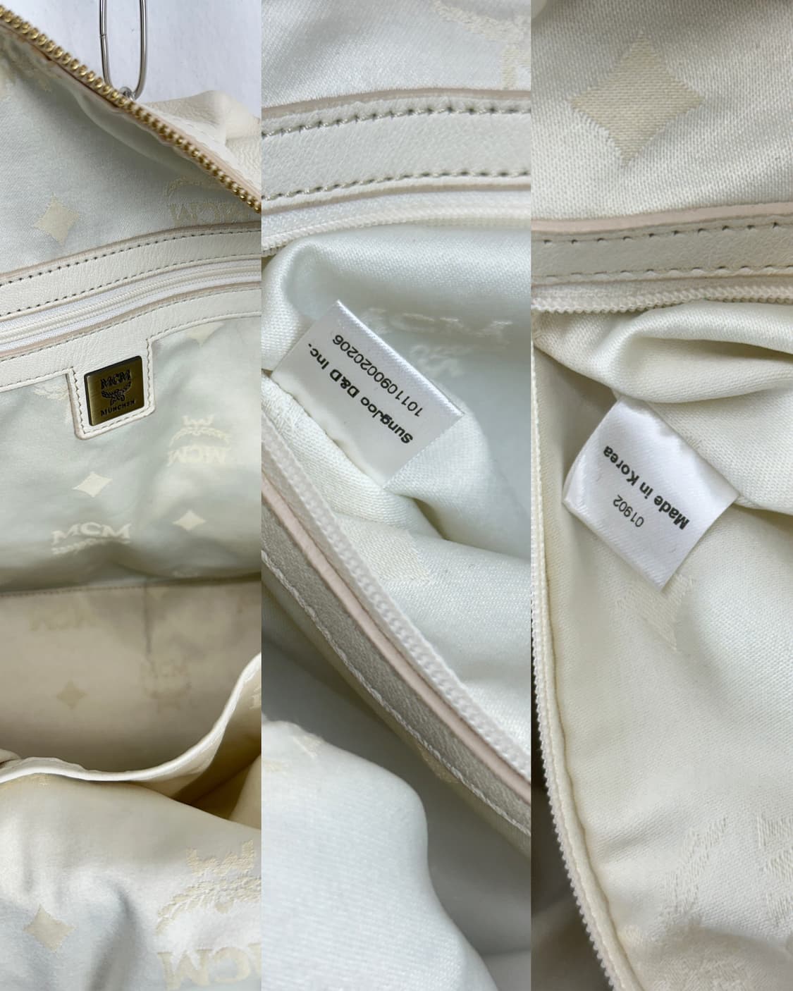 MCM Ivory Patent Leather Stud Motif Larg 상품이미지10