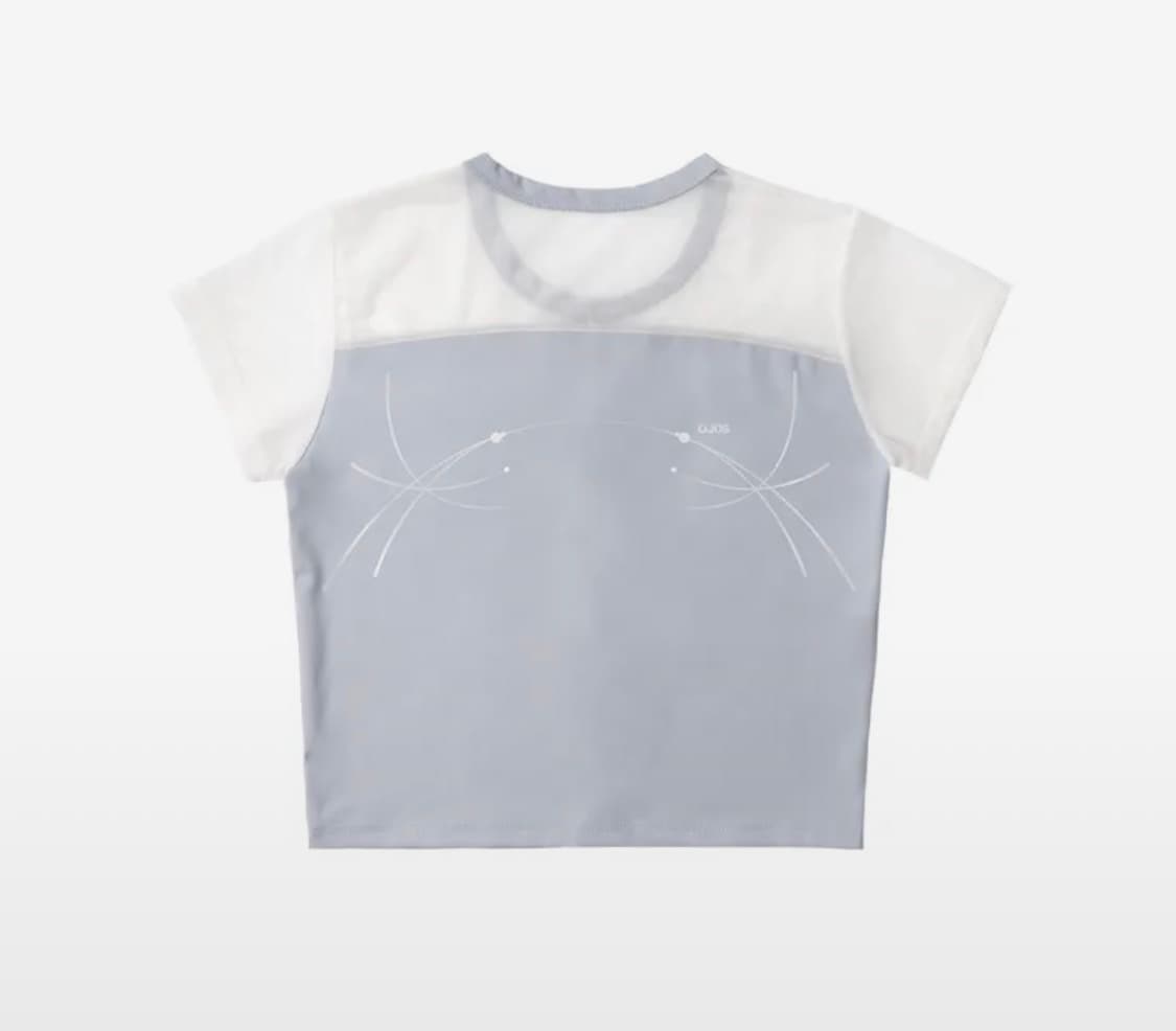 오호스 Half Sheer Jersey T / Grey 상품이미지5