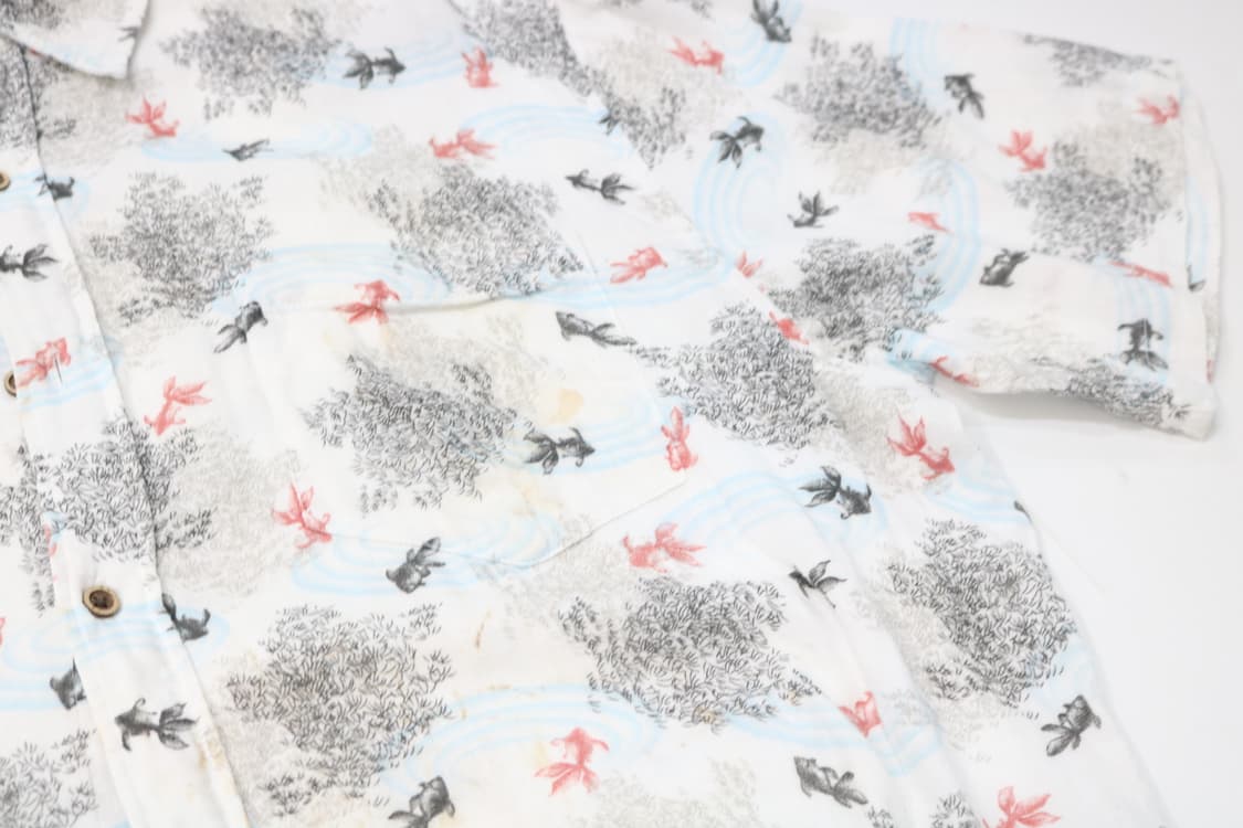 abitio 아비티오 빈티지 금어 그래픽 코튼 반팔 셔츠 (4L) 상품이미지3