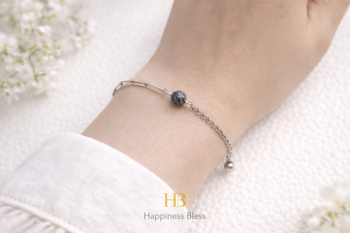 ​[내추럴 앤 시크] 써지컬 클립 체인 맵 재스퍼 팔찌 상품이미지4