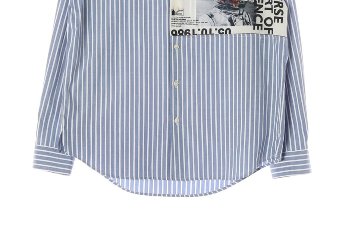 시스템 옴므 그래픽 아트 패치 스트라이프 셔츠 M 상품이미지4