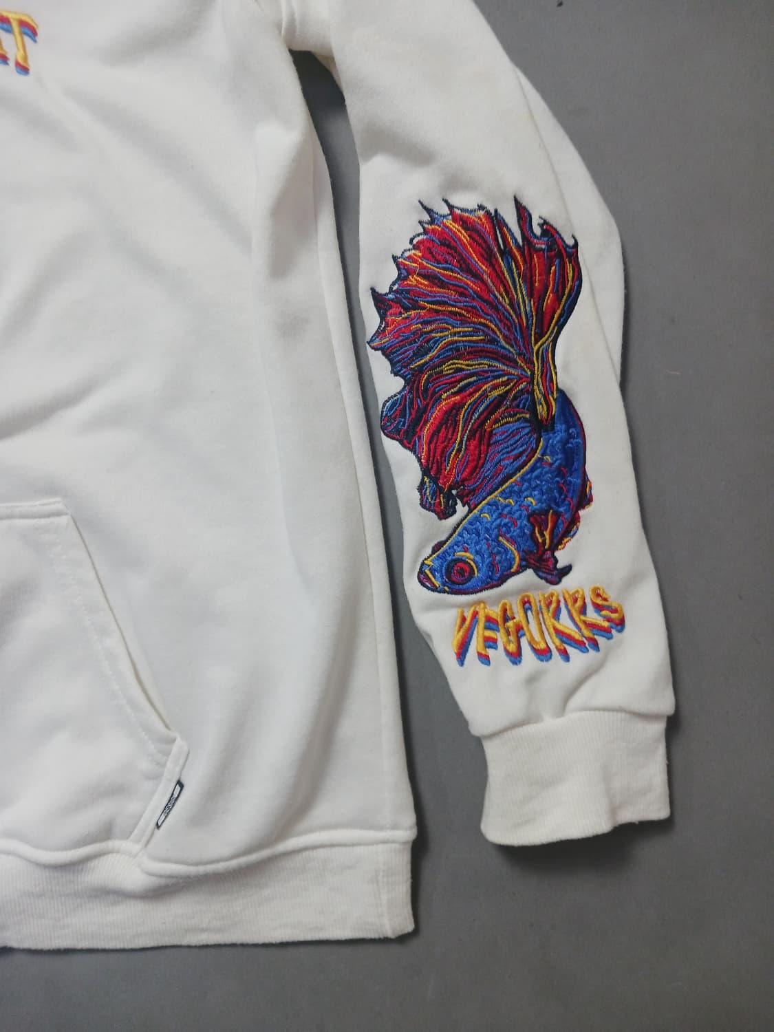 [프리] VEGORRS LAB 물고기 그래픽 자수 후드티셔츠 상품이미지5