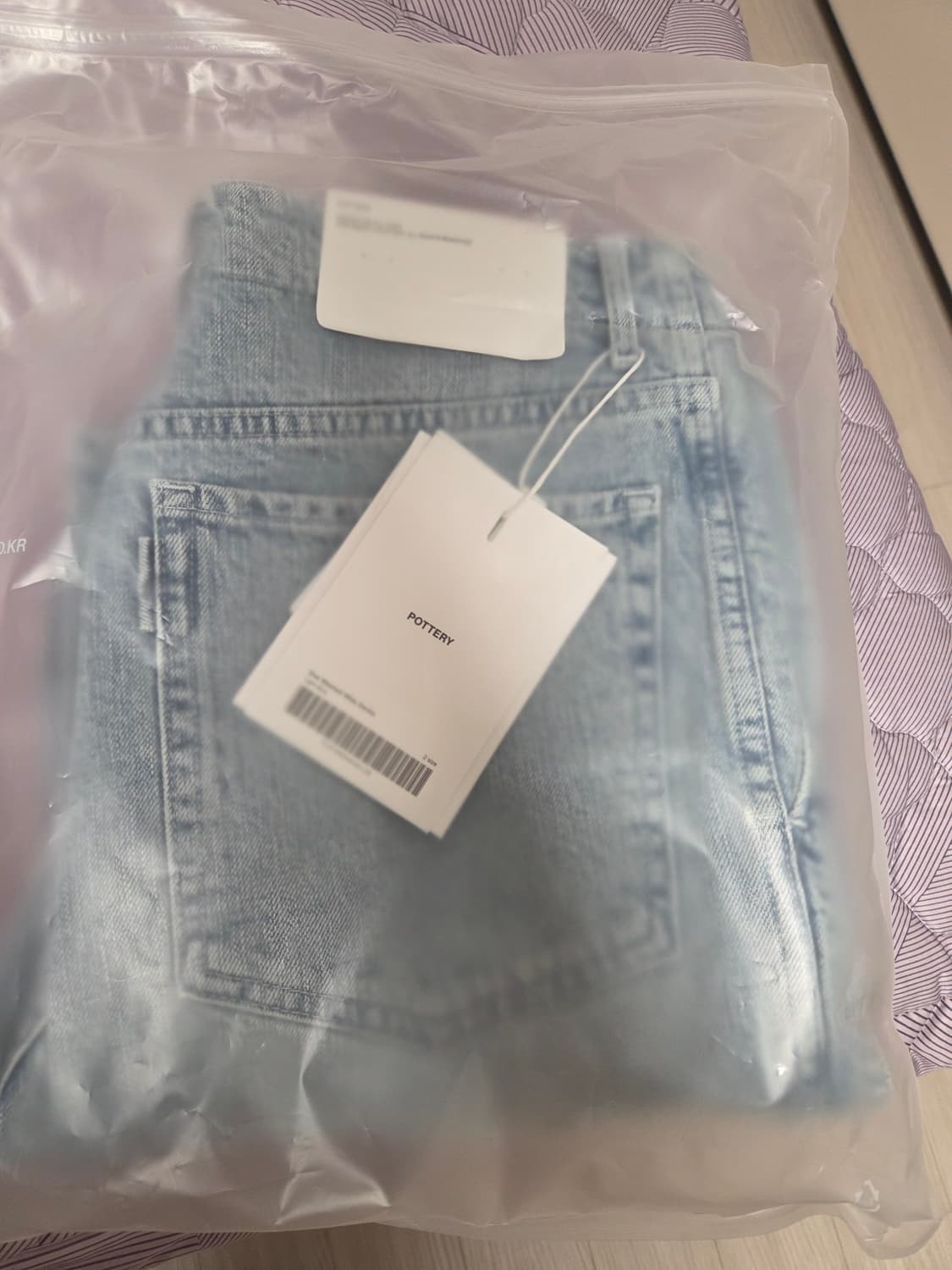 포터리 원워시드 와이드 데님 라이트블루 2사이즈 상품이미지1