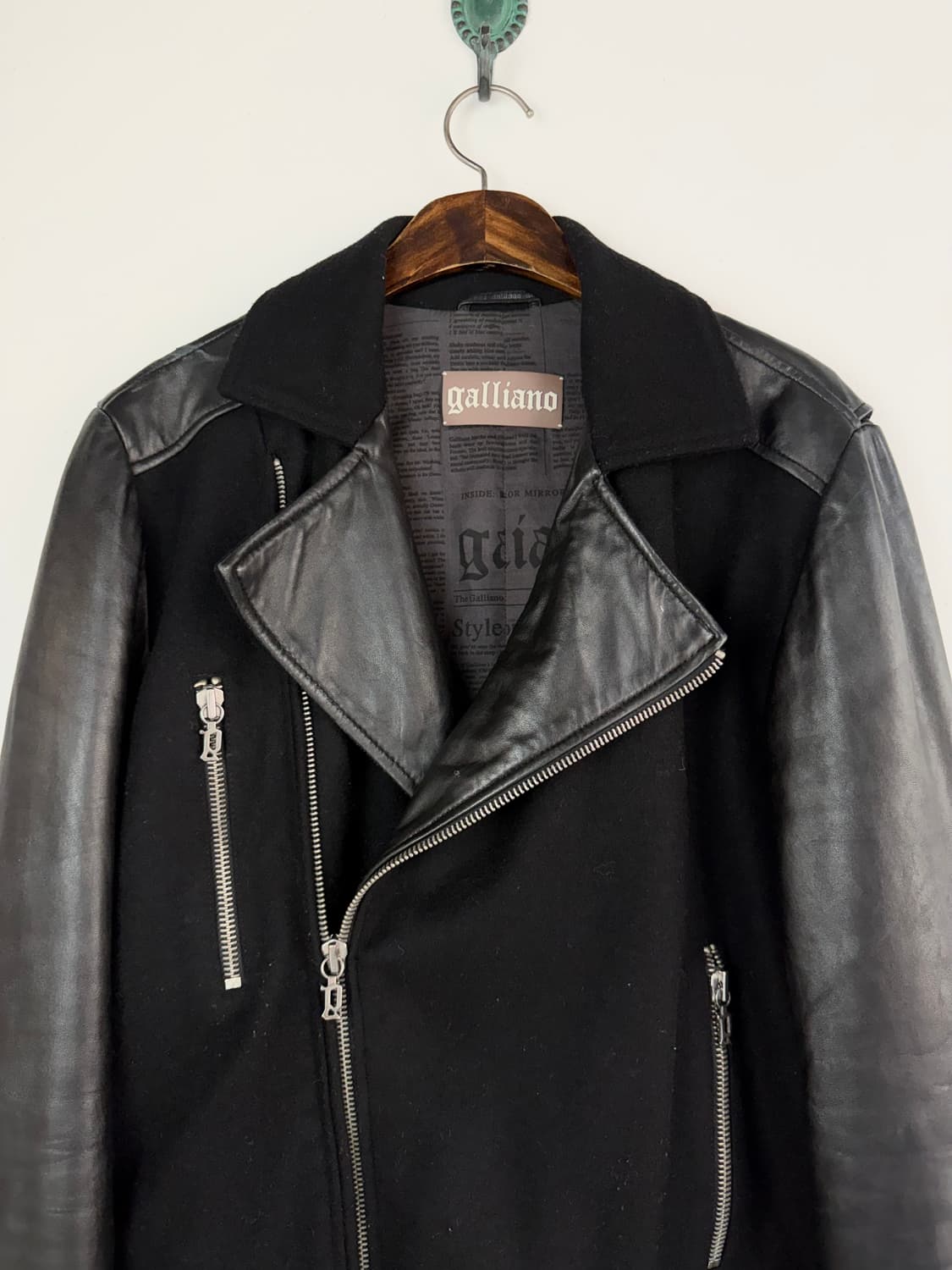 존 갈리아노 울+레더 라이더 자켓 상품이미지2