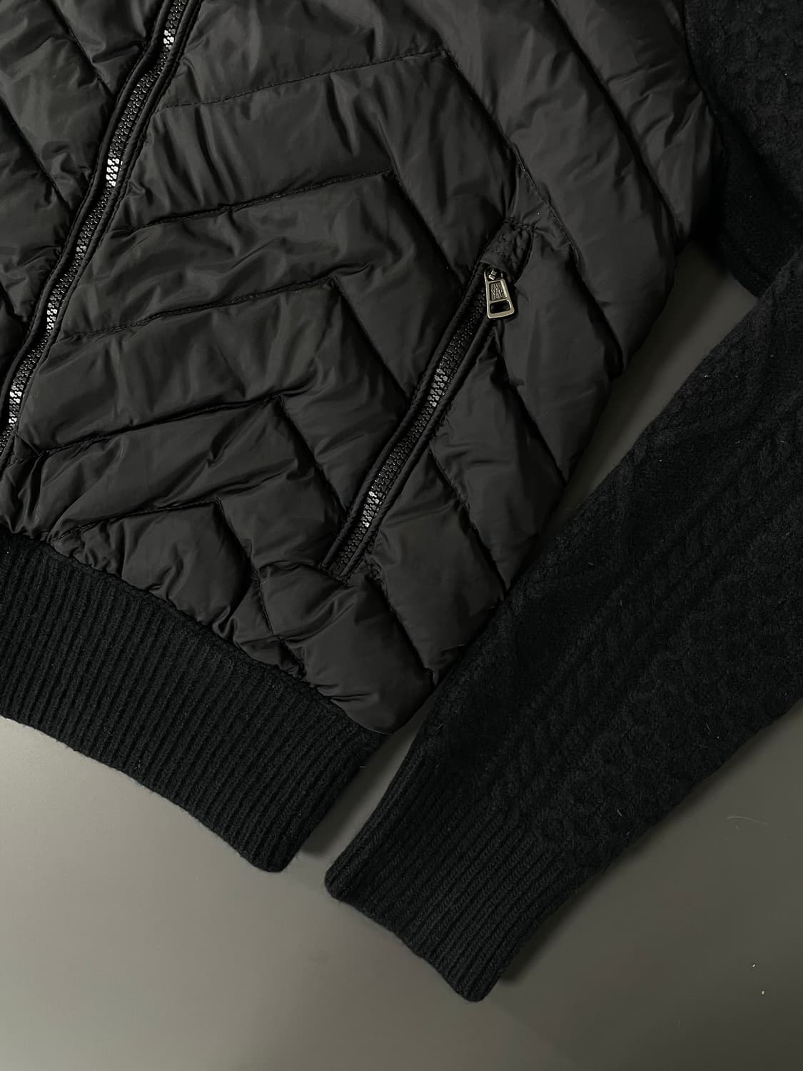 [L] 몽클레어 케이블 니트 집업 패딩 가디건 상품이미지5