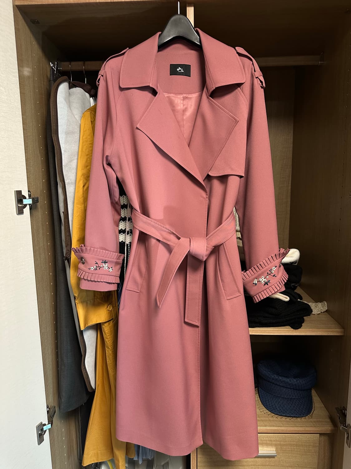 ohL(오엘) 여성 봄 트랜치코트 로즈핑크 상품이미지1
