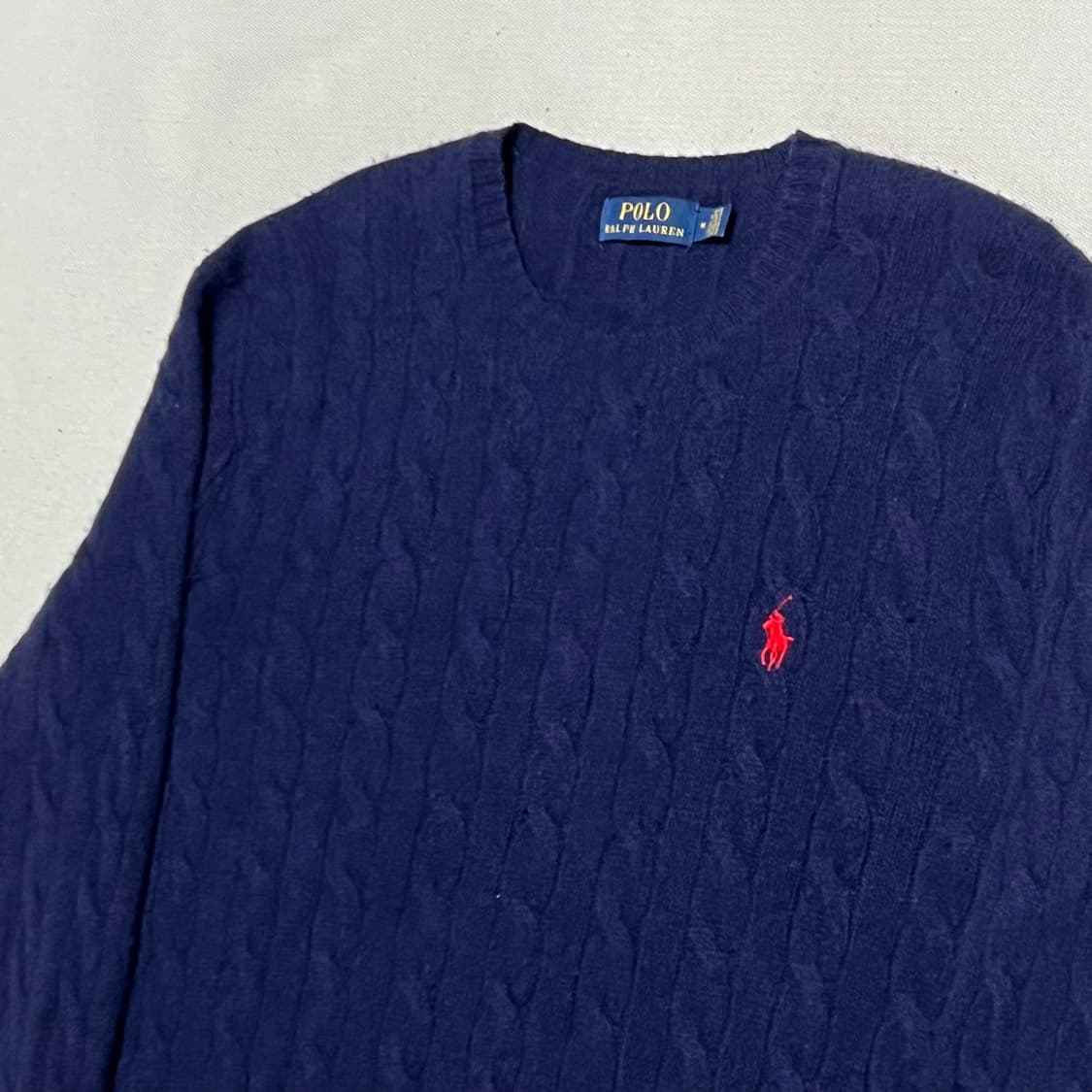 M 폴로랄프로렌 울 캐시미어 케이블 네이비 니트 상품이미지1