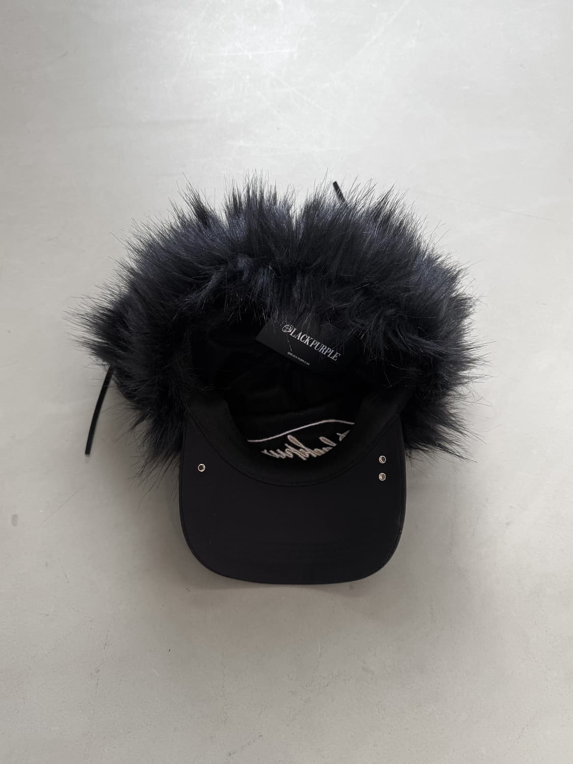 black purple fur ball cap 상품이미지3