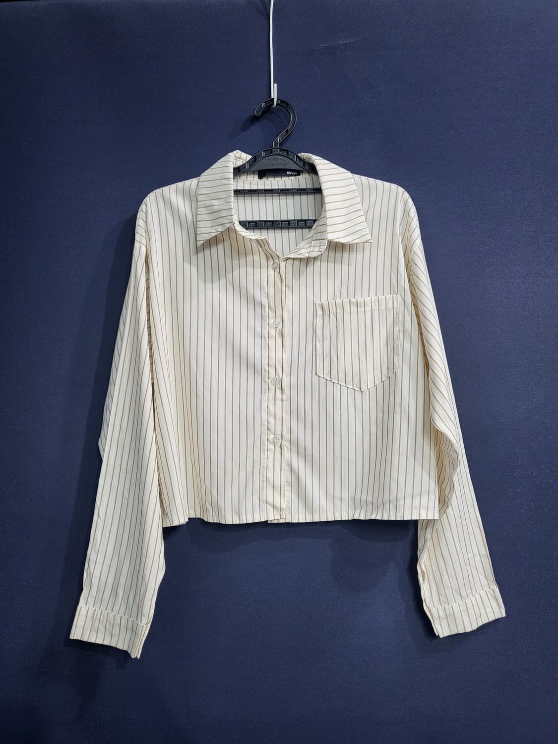 크롭 스트라이프 프리 셔츠남방 상품이미지1