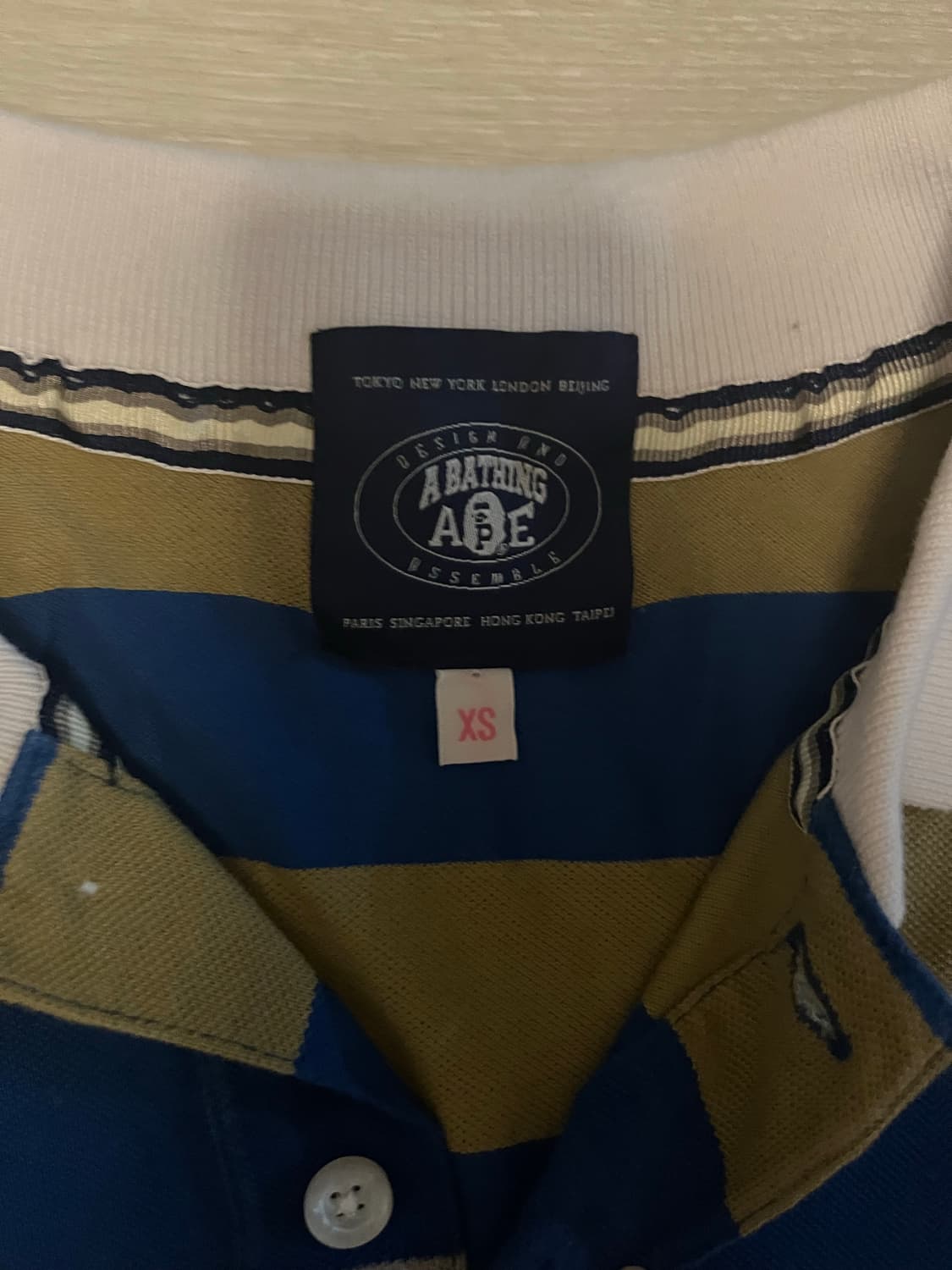 A bathing ape 스트라이프 폴로티 xs 상품이미지3