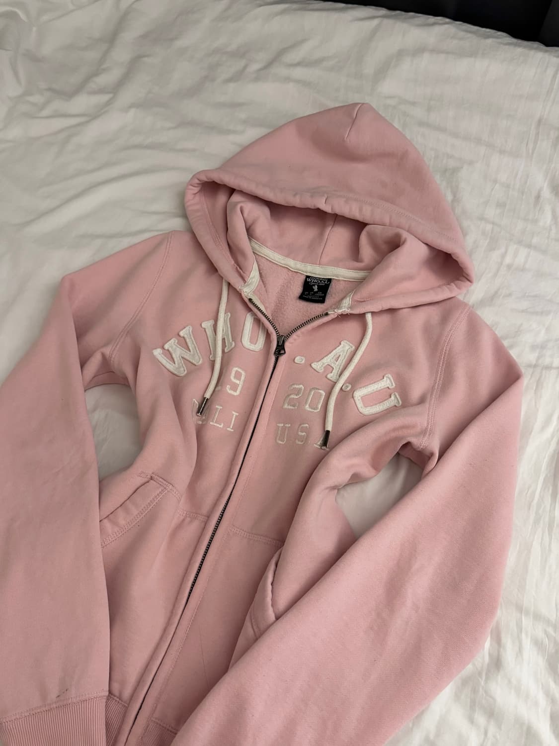 후아유 딸기우유 연핑크 후드집업 S 상품이미지1