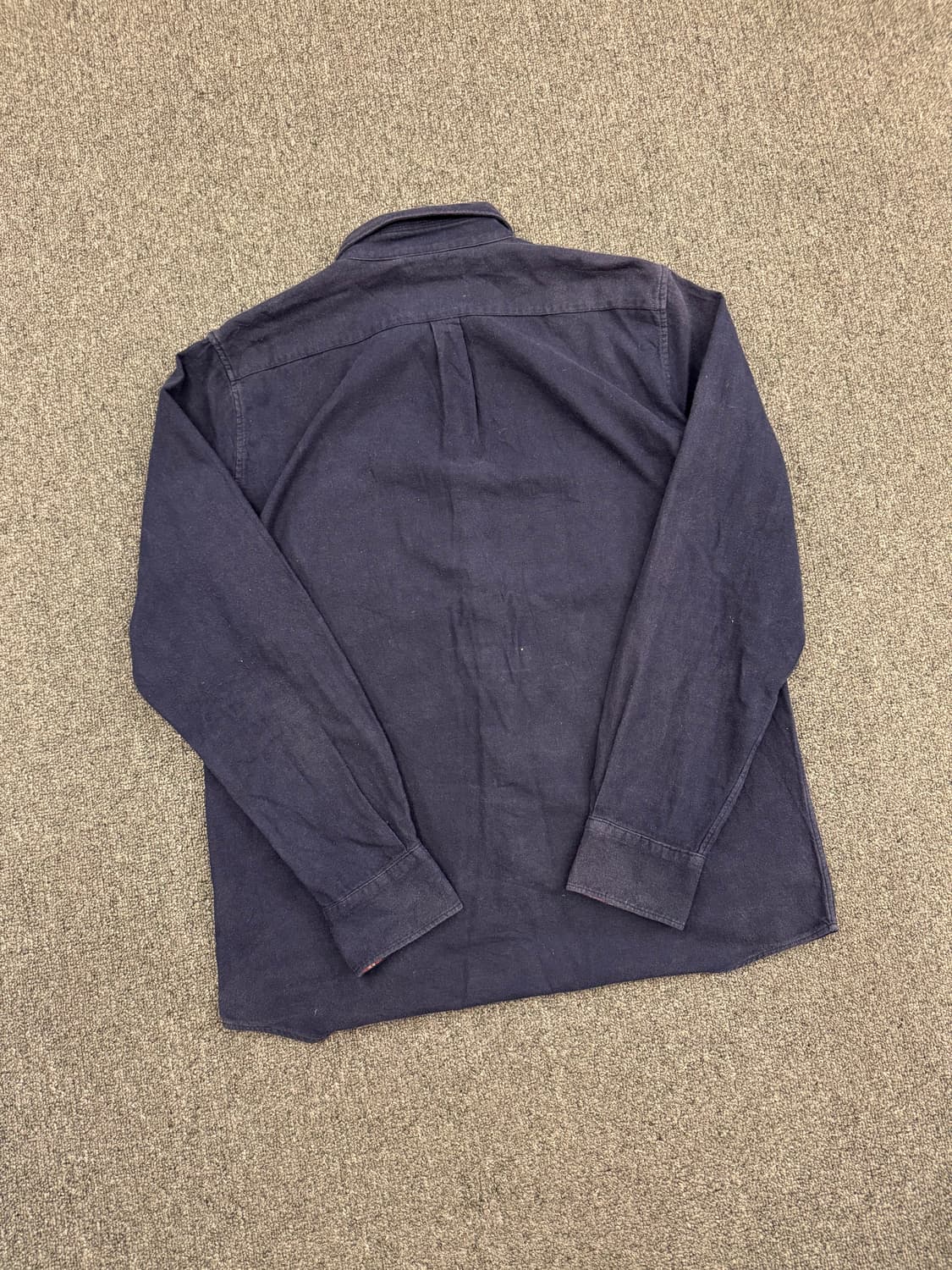 XL)Beams Heart 빈티지 체크패턴 포인트 코튼 네이비 긴팔 셔츠 상품이미지5