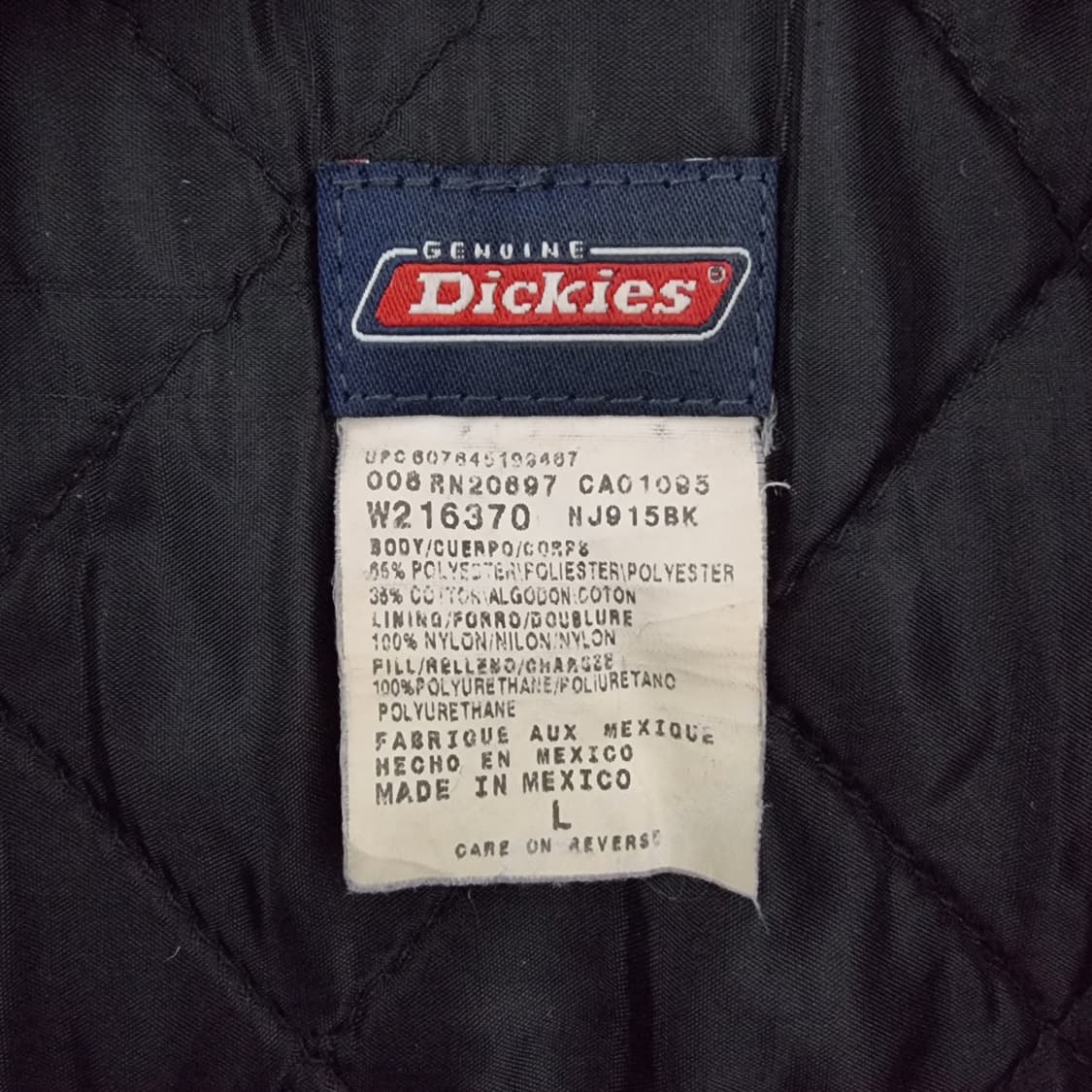 디키즈 블랙 퀼팅 안감 워크 자켓 100 상품이미지4