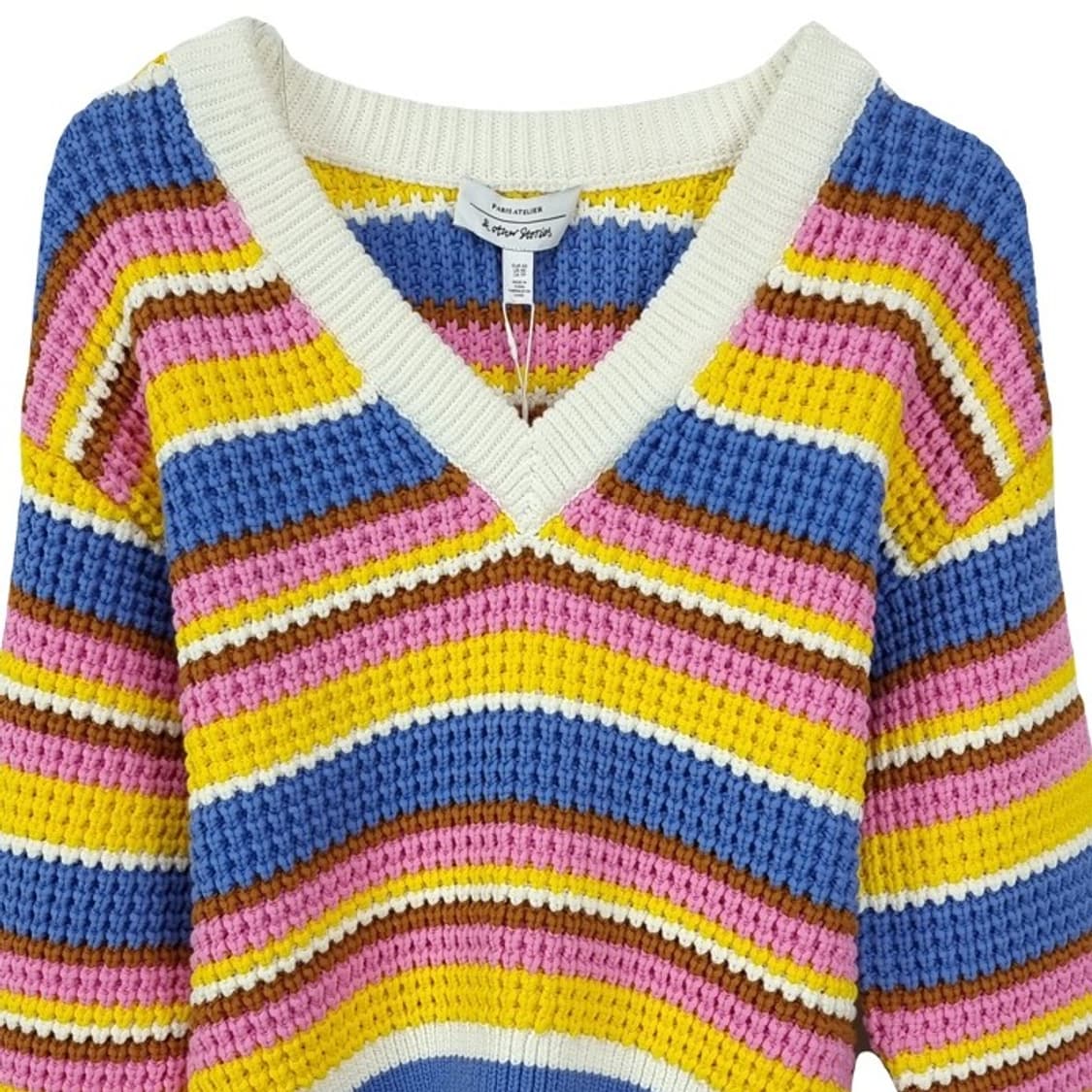 [앤아더스토리즈](새상품) 멀티 컬러 스트라이프 브이넥 니트 M19113 상품이미지4