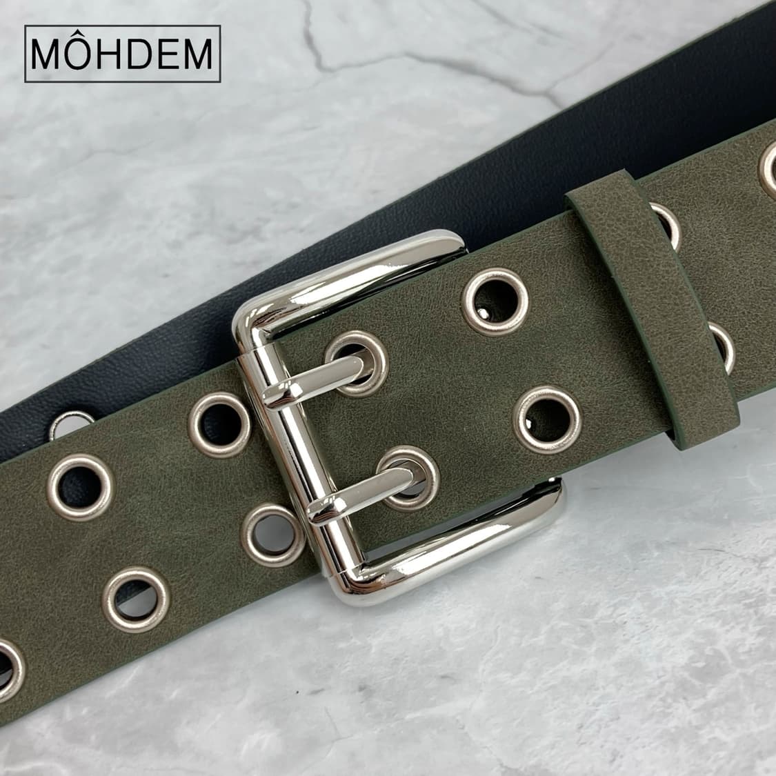 [Unisex] 말차라떼 더블 아일렛 벨트 상품이미지2