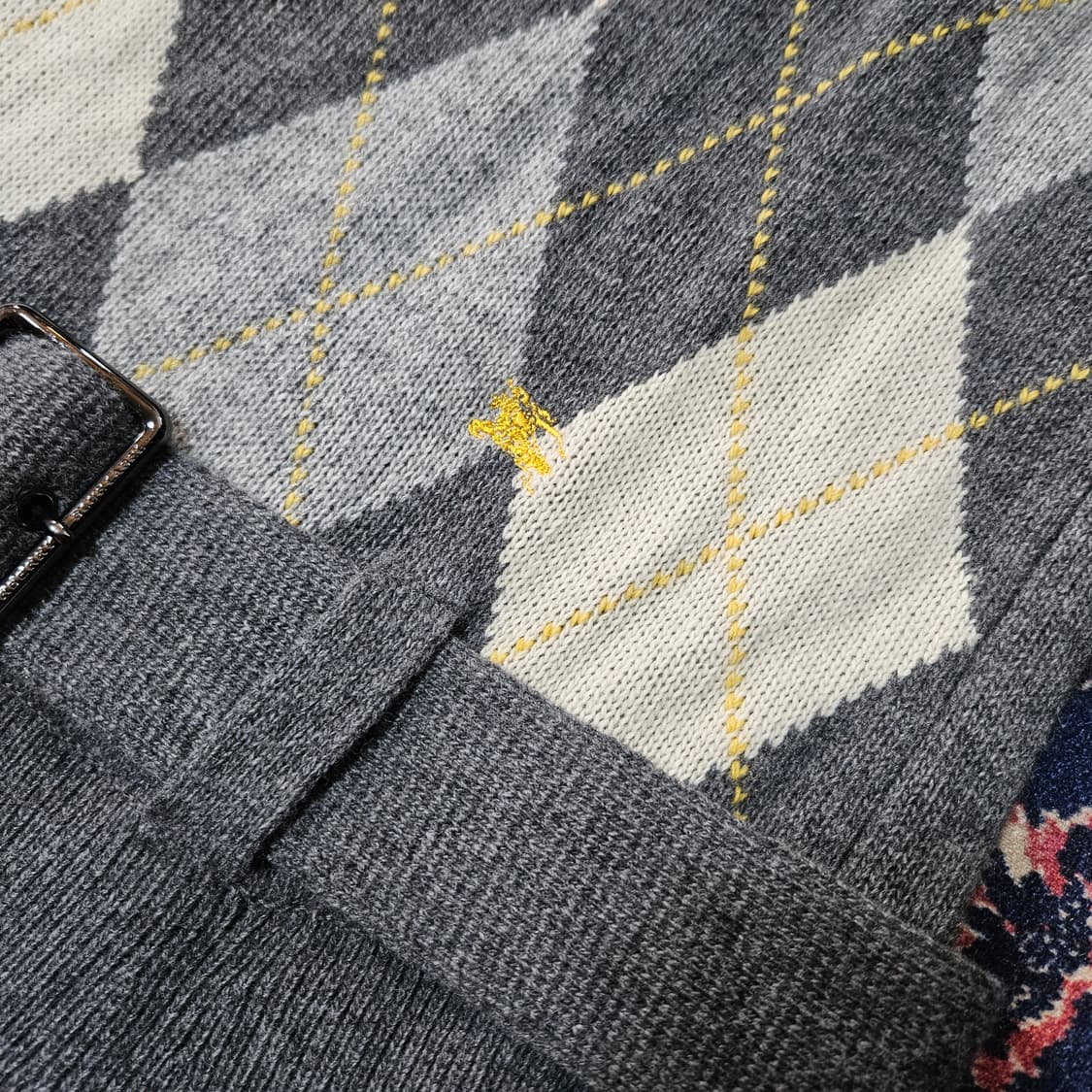 버버리(Burberry) 블루라벨 아가일 벨티드 미니 원피스 38size 상품이미지3