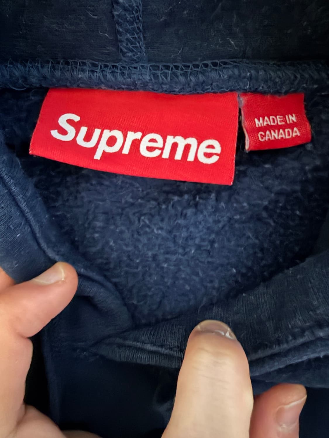 슈프림 자수 스크립트 후드 네이비L 상품이미지2