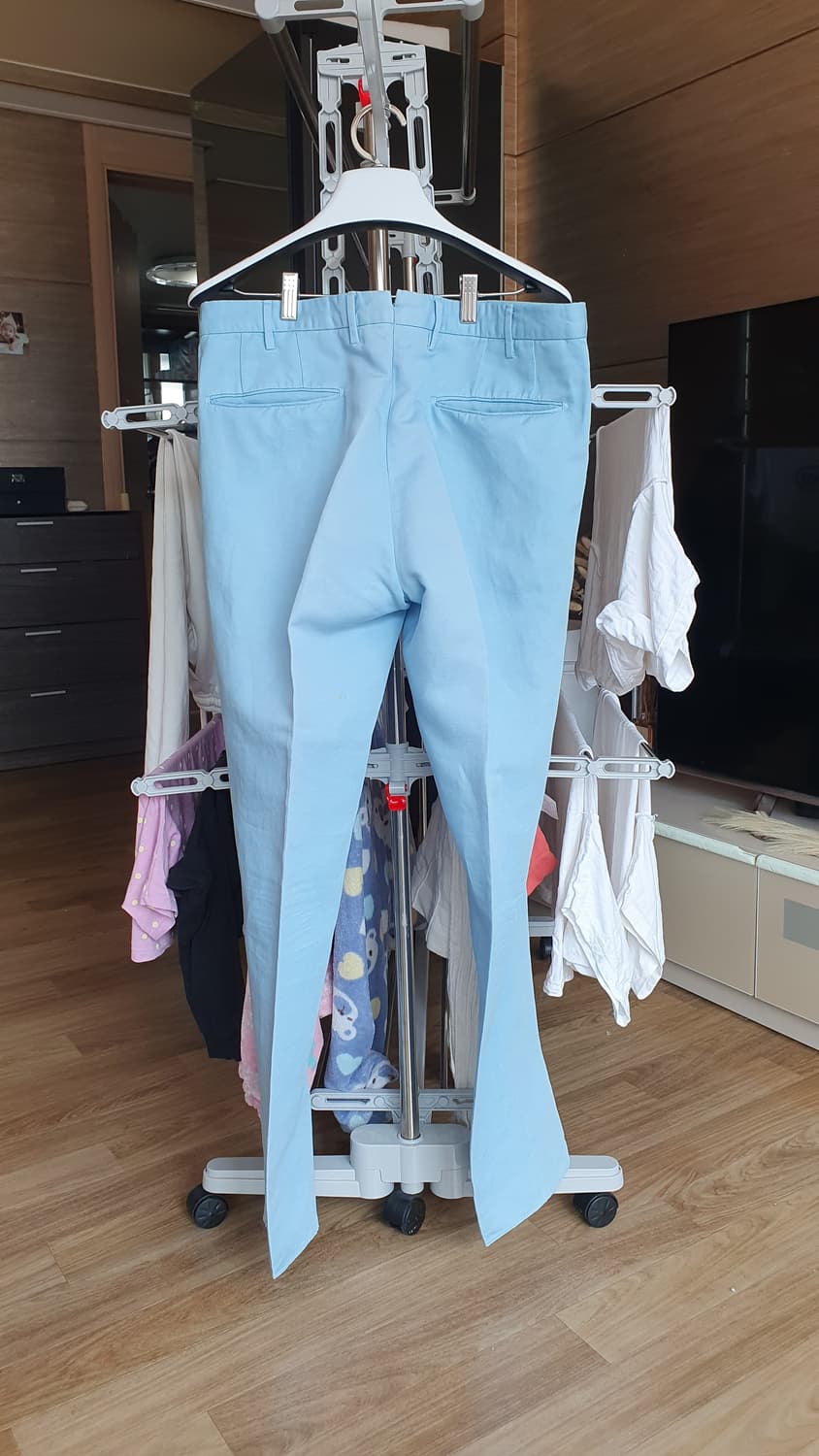 인코텍스 남성 하늘색 린넨 면바지 50 상품이미지2