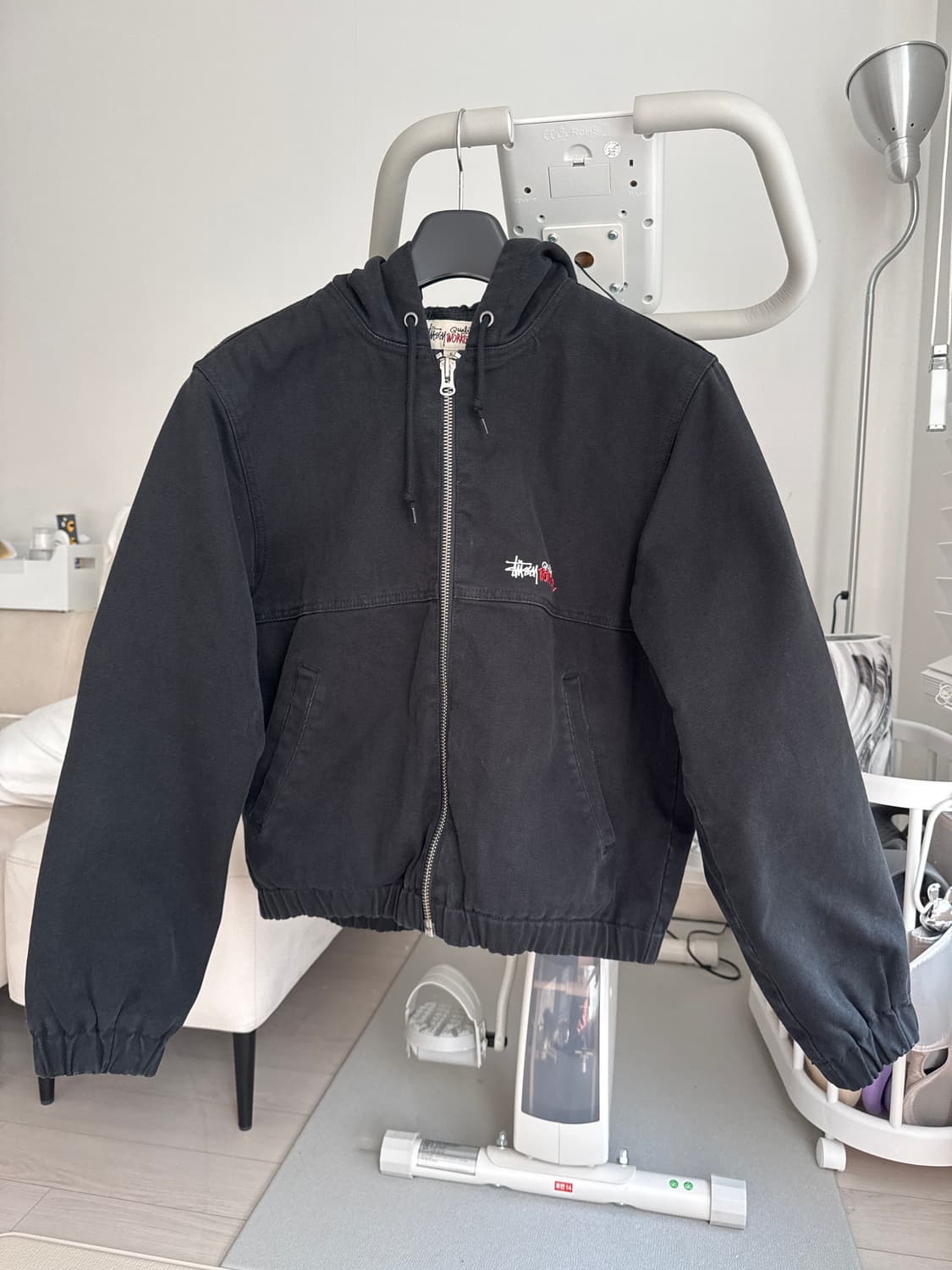 스투시 인슐레이티드 캔버스 워크 자켓 블랙 상품이미지1