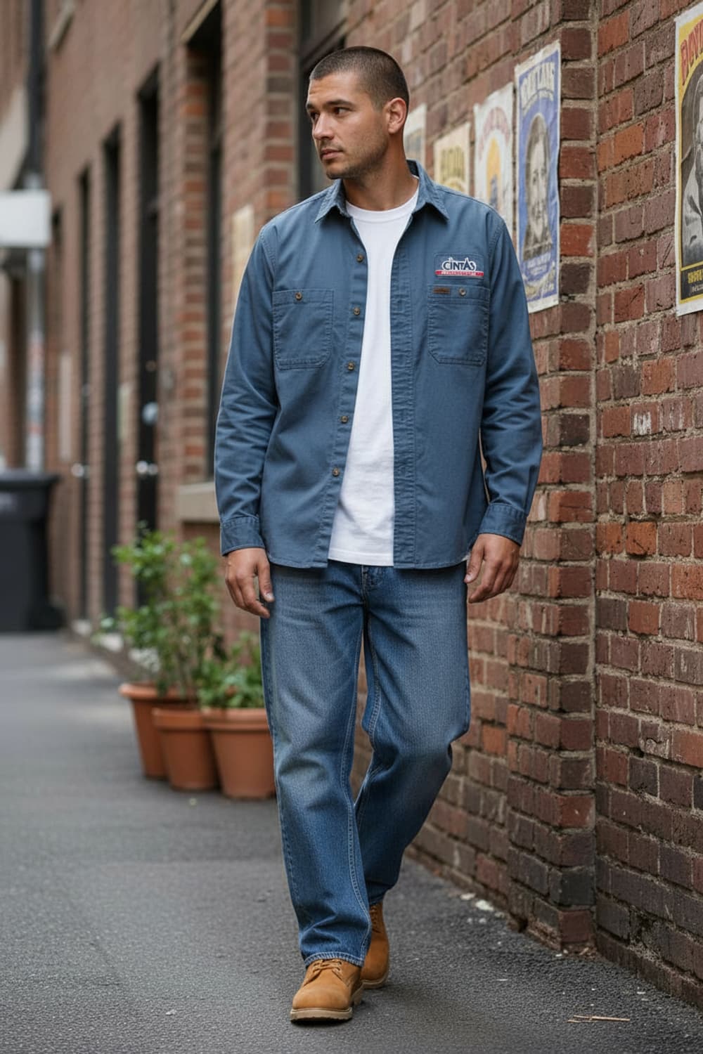 [S] 칼하트 Cintas 컴퍼니 유니폼 워크 셔츠 빈티지 상품이미지2