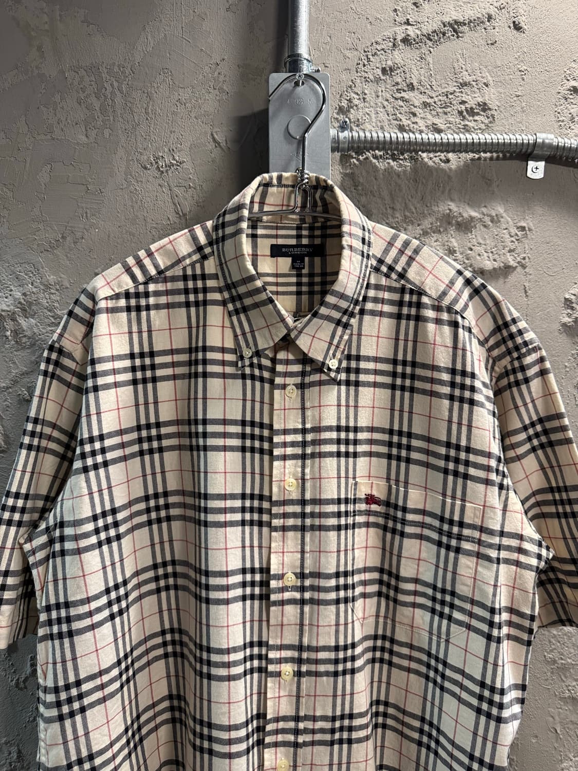 M 버버리 BURBERRY 런던 노바체크 반팔 셔츠 베이지 상품이미지4