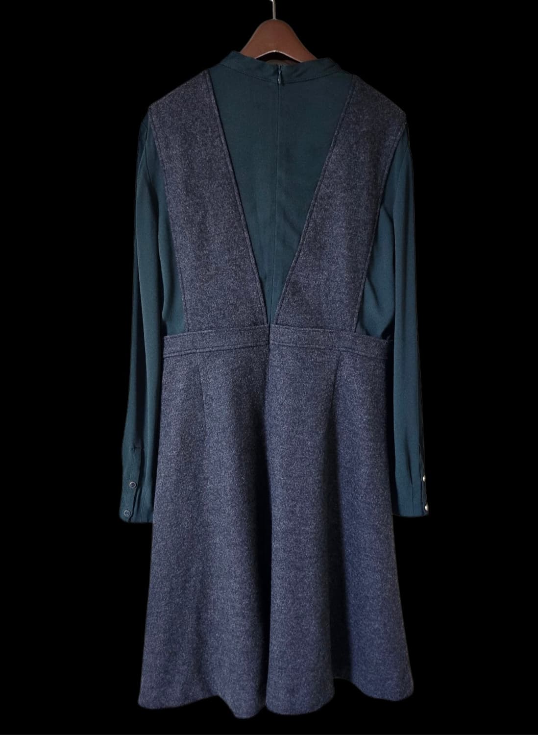 [미착용] 헤지스레이디스 배색 울 미디원피스 55 66 상품이미지9