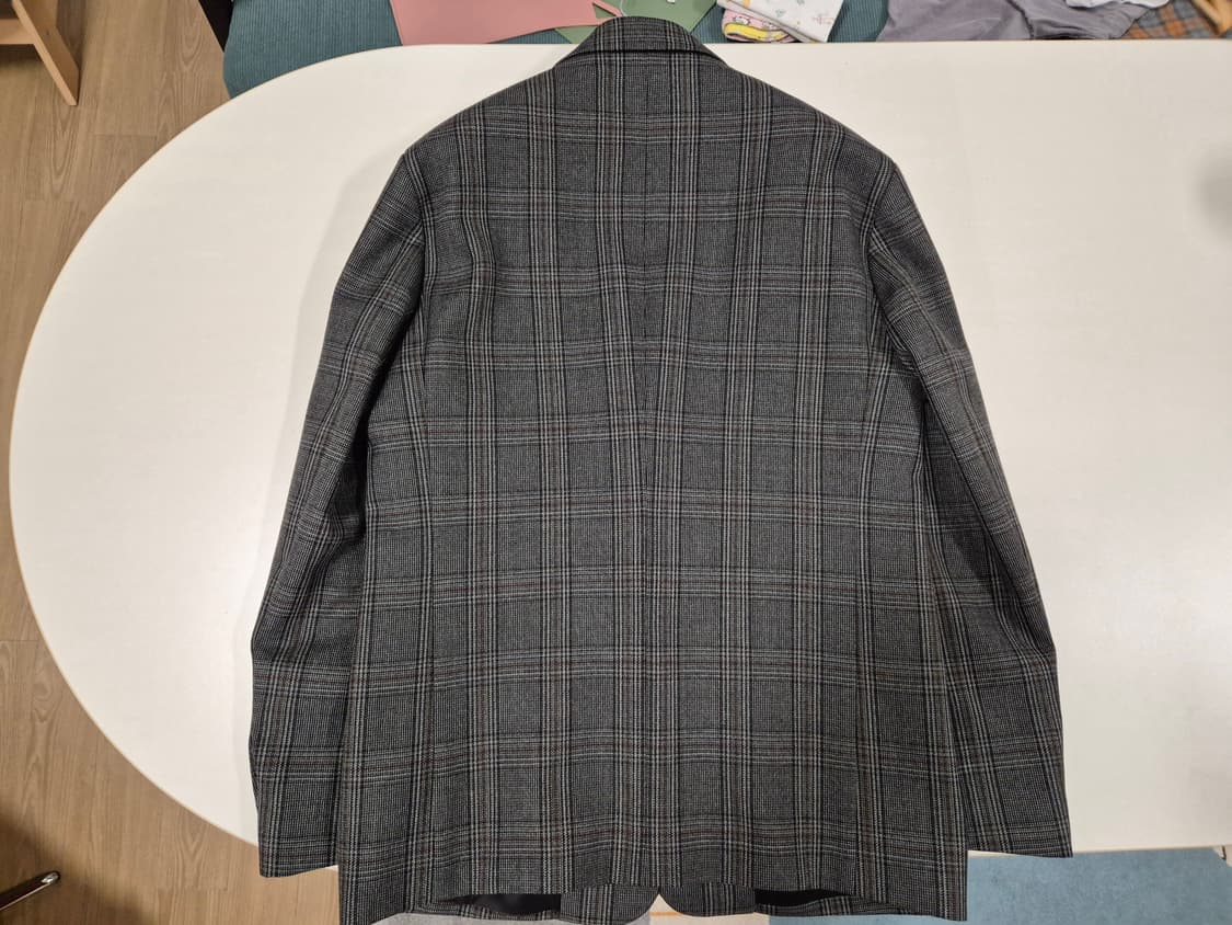 솔리드옴므 체크 울 블레이저 48 상품이미지3