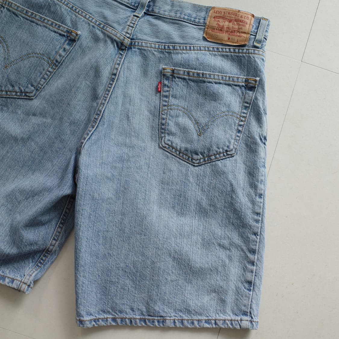 00s 리바이스 550 릴렉스핏 데님 반바지 연청 W36 상품이미지8