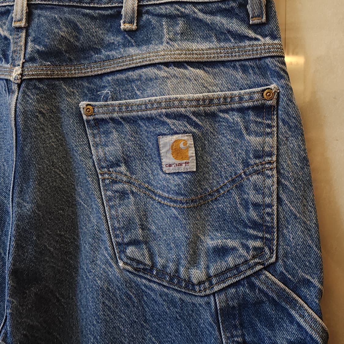 90s 칼하트 싱글니 카펜터 데님팬츠 칼하트 워크팬츠 USA 36x30 상품이미지9