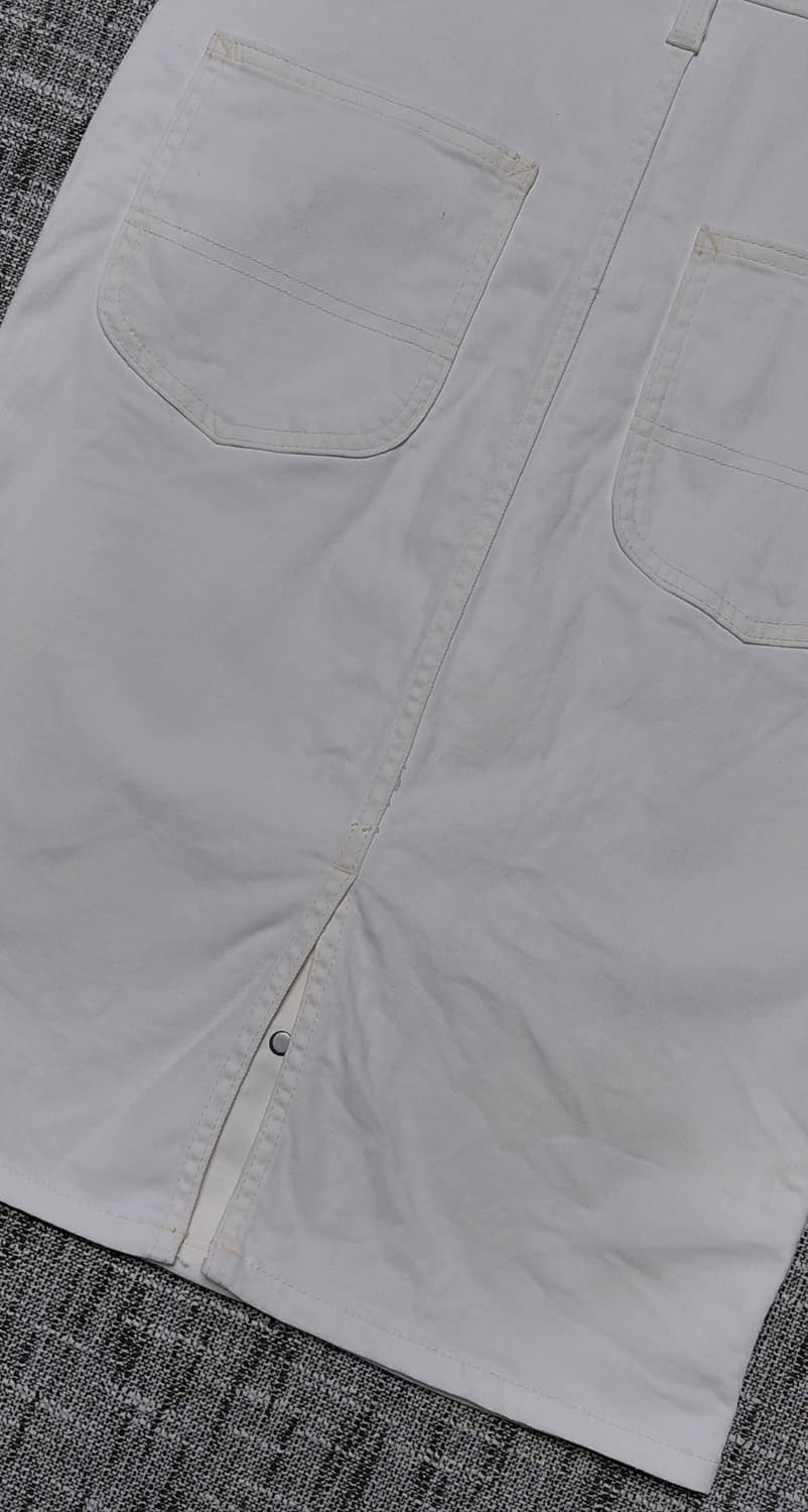 [S] Lee 리 재팬 화이트 풀버튼 오버롤 데님 스커트 상품이미지9