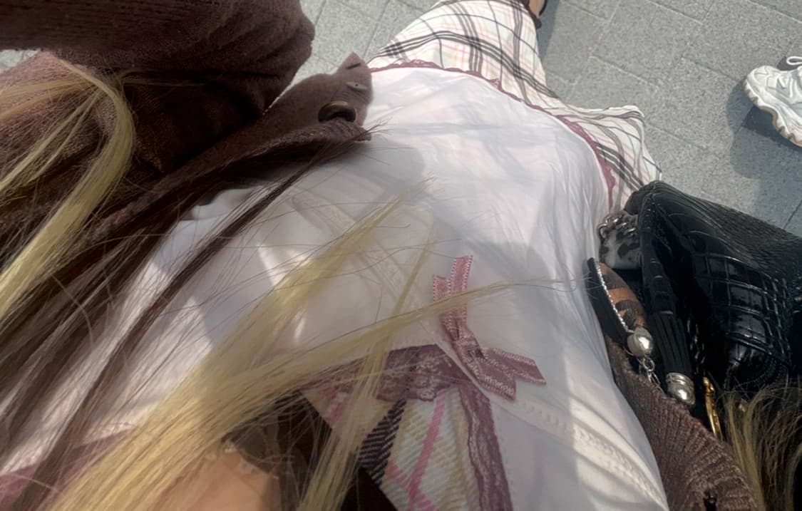 전남친 토스트깔) 보라+아이보리 빈티지 레이스 슬립 나시 상품이미지2